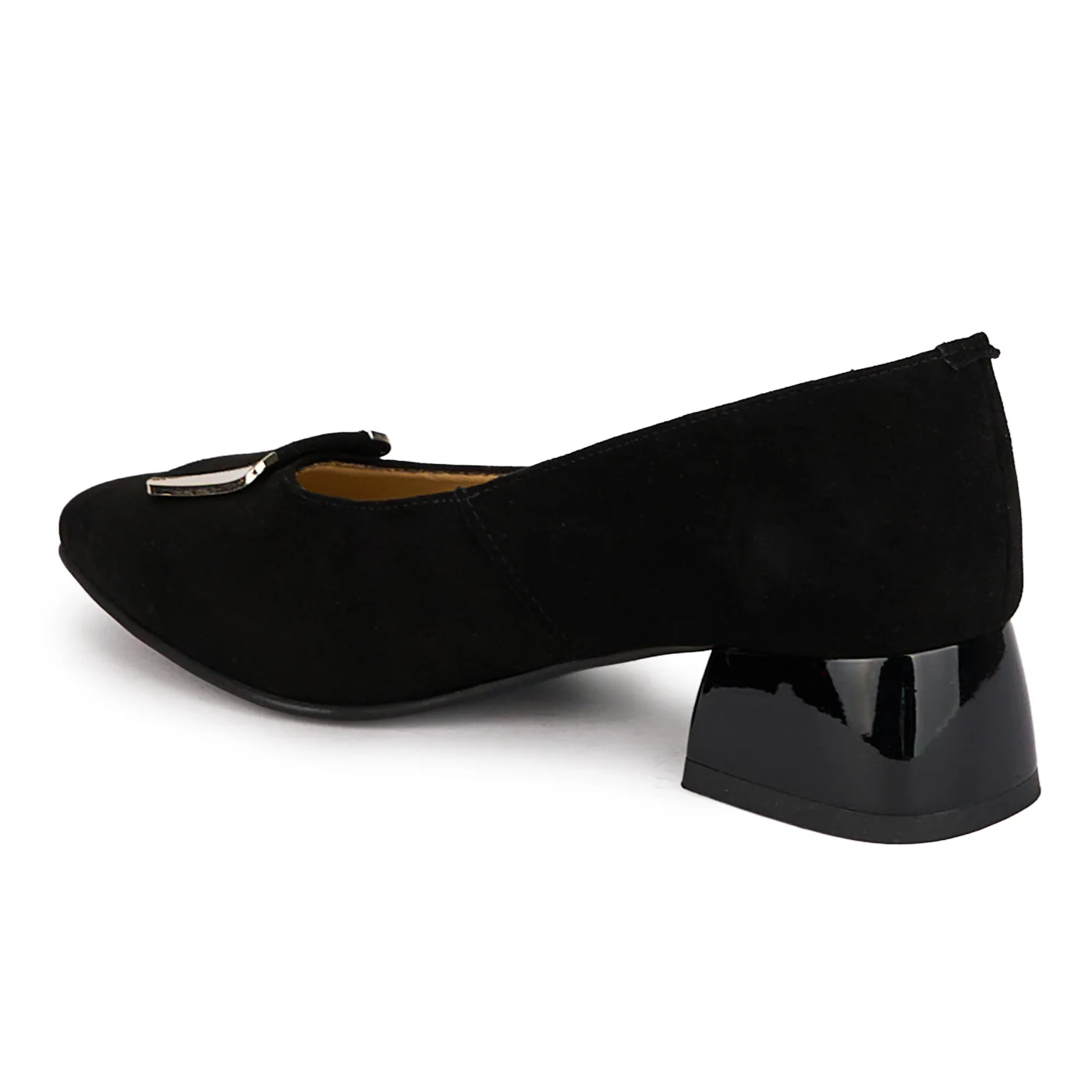 Pantofi dama din piele naturala neagra cu toc gros 4 cm 18562 - Image 2