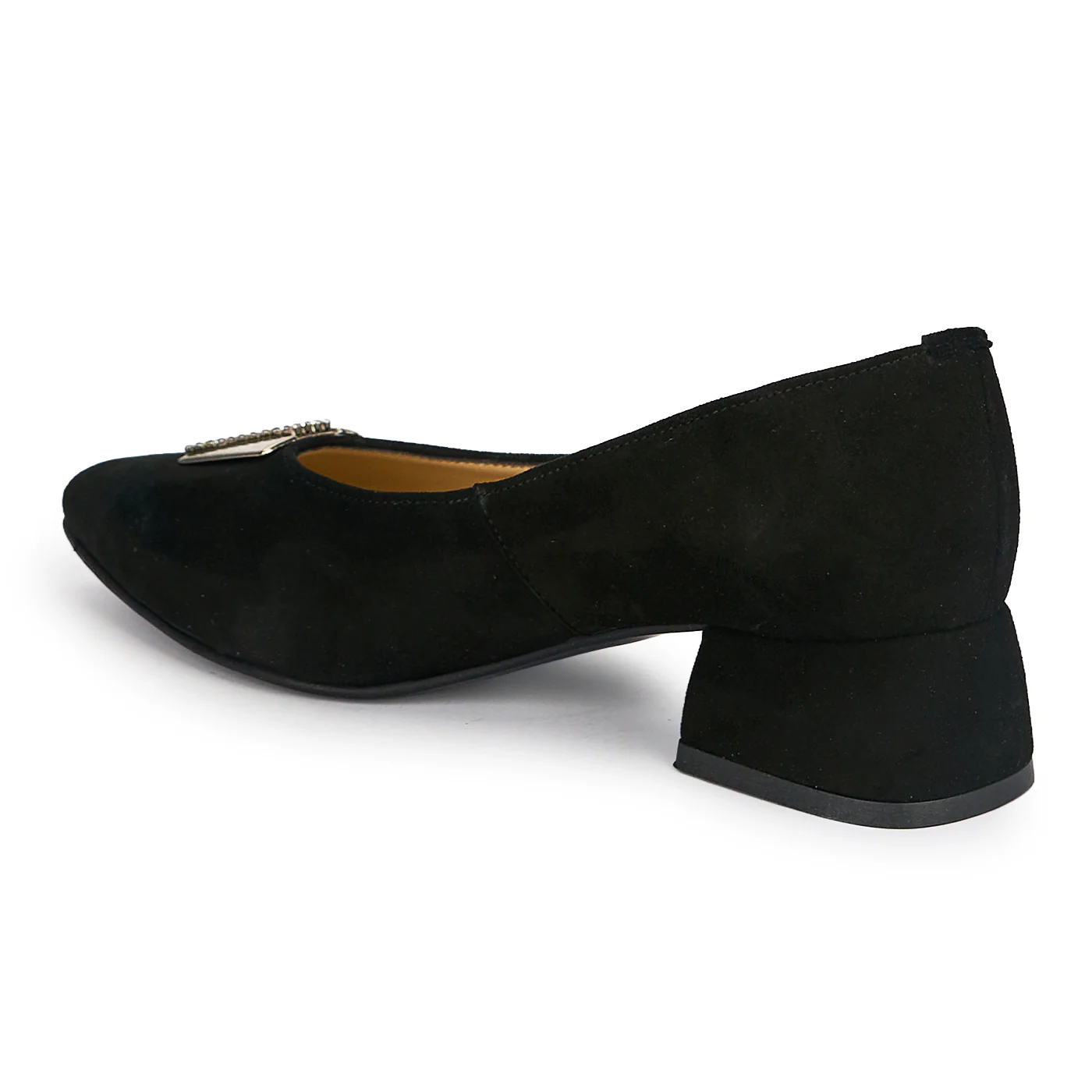 Pantofi dama din piele naturala neagra cu toc gros 4 cm 19179 - Image 2