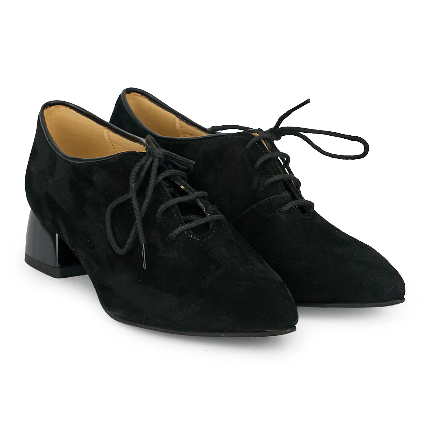 Pantofi dama din piele naturala neagra cu toc gros 4 cm 19228 - Image 4