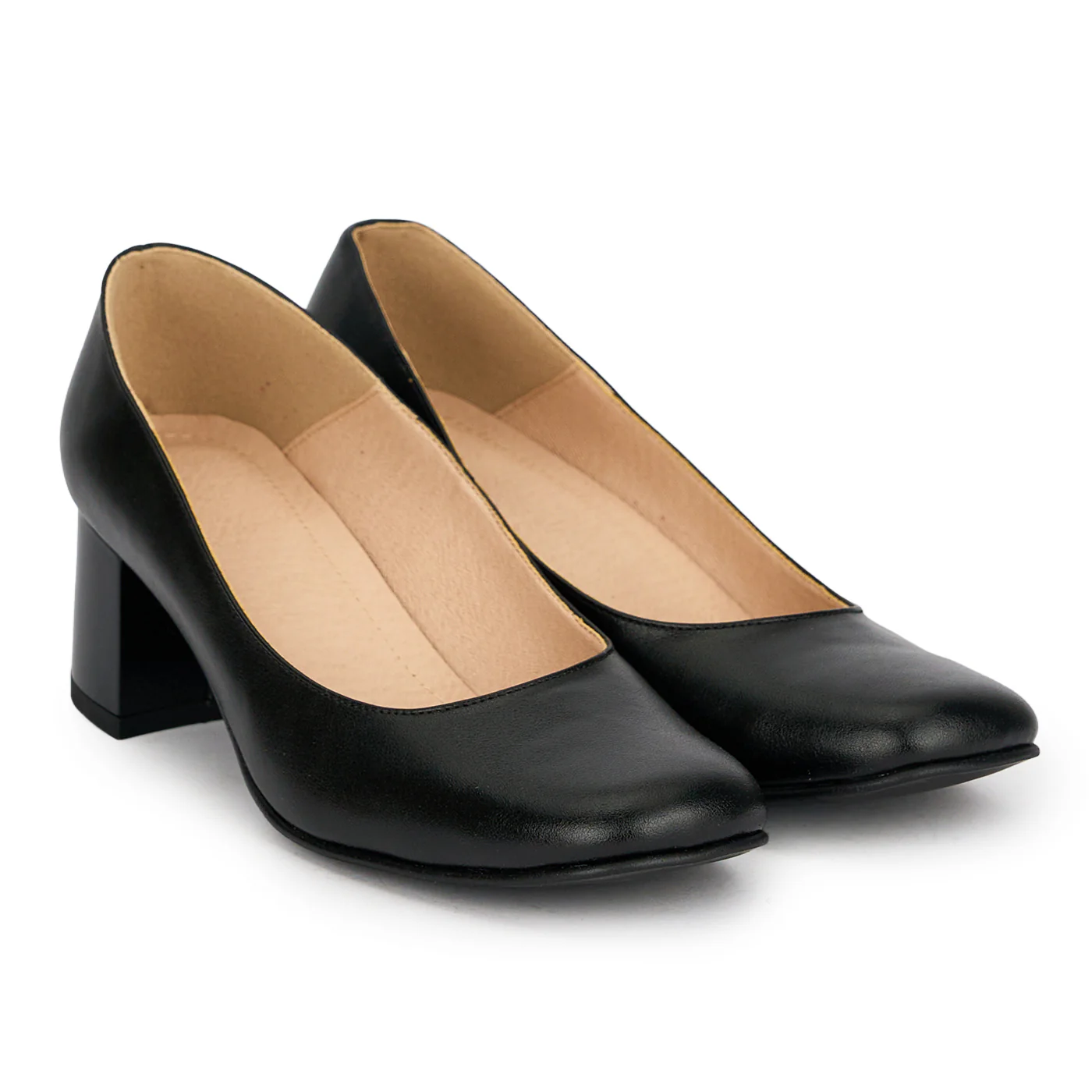 Pantofi dama din piele naturala neagra cu toc gros 5.5 cm 18989 - Image 4