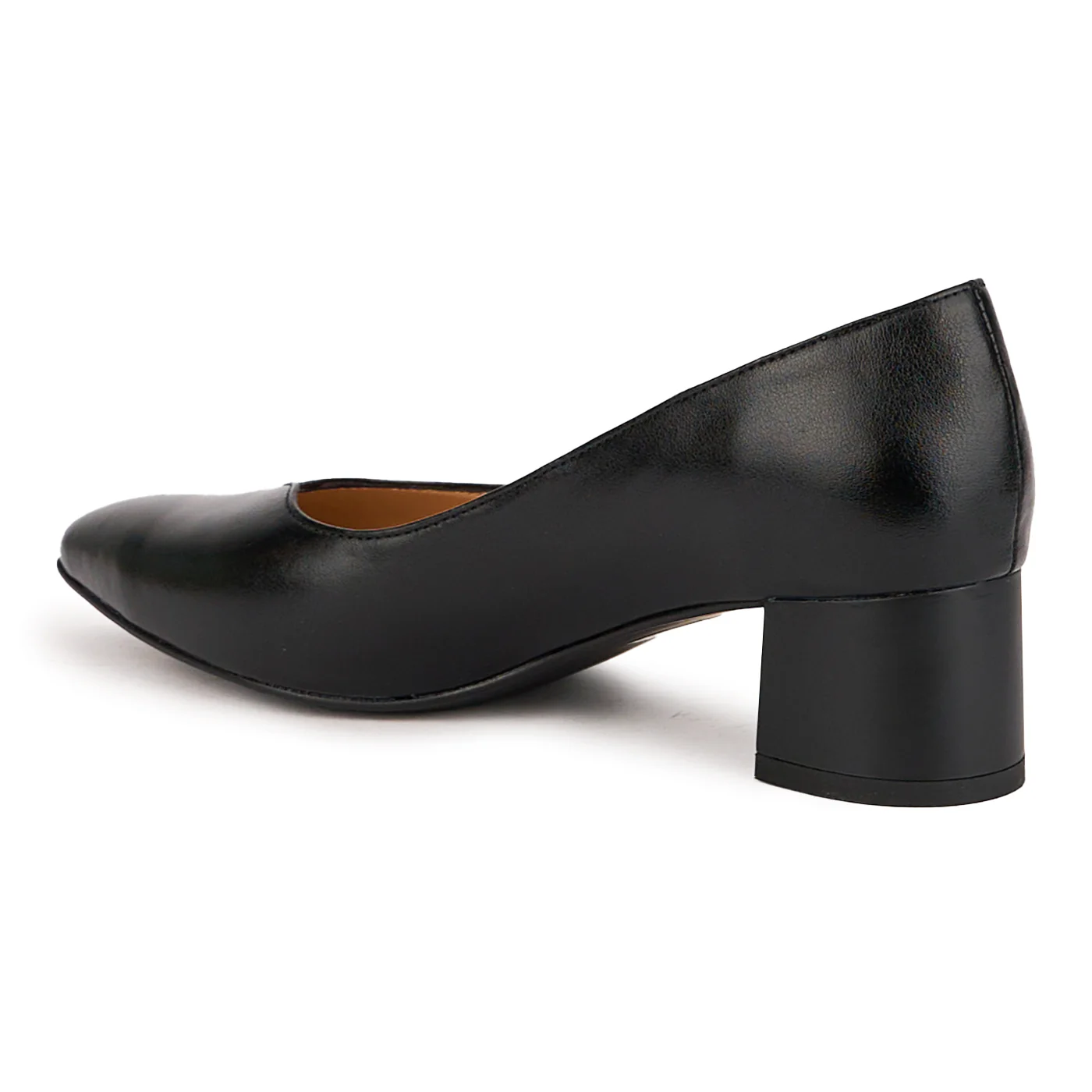 Pantofi dama din piele naturala neagra cu toc gros 5 cm 16717 - Image 2