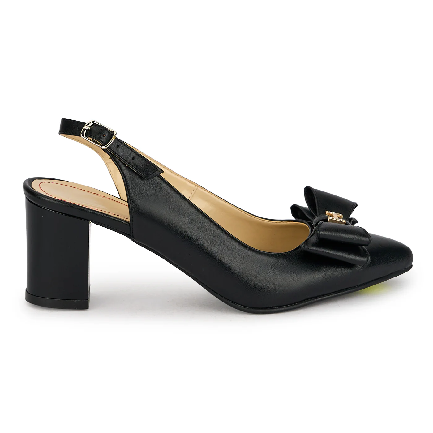 Pantofi dama din piele naturala neagra cu toc gros 6.5 cm 19895