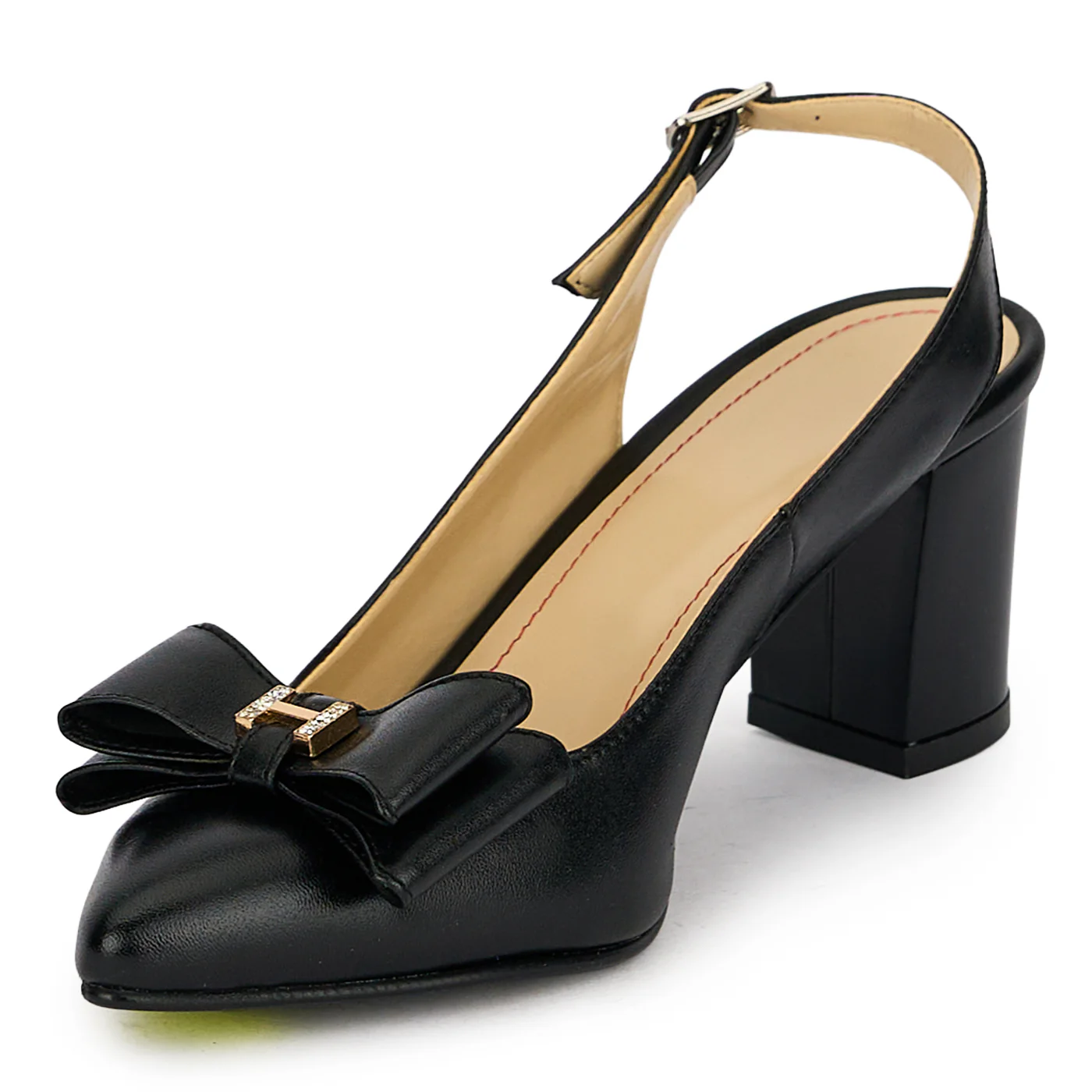 Pantofi dama din piele naturala neagra cu toc gros 6.5 cm 19895 - Image 3