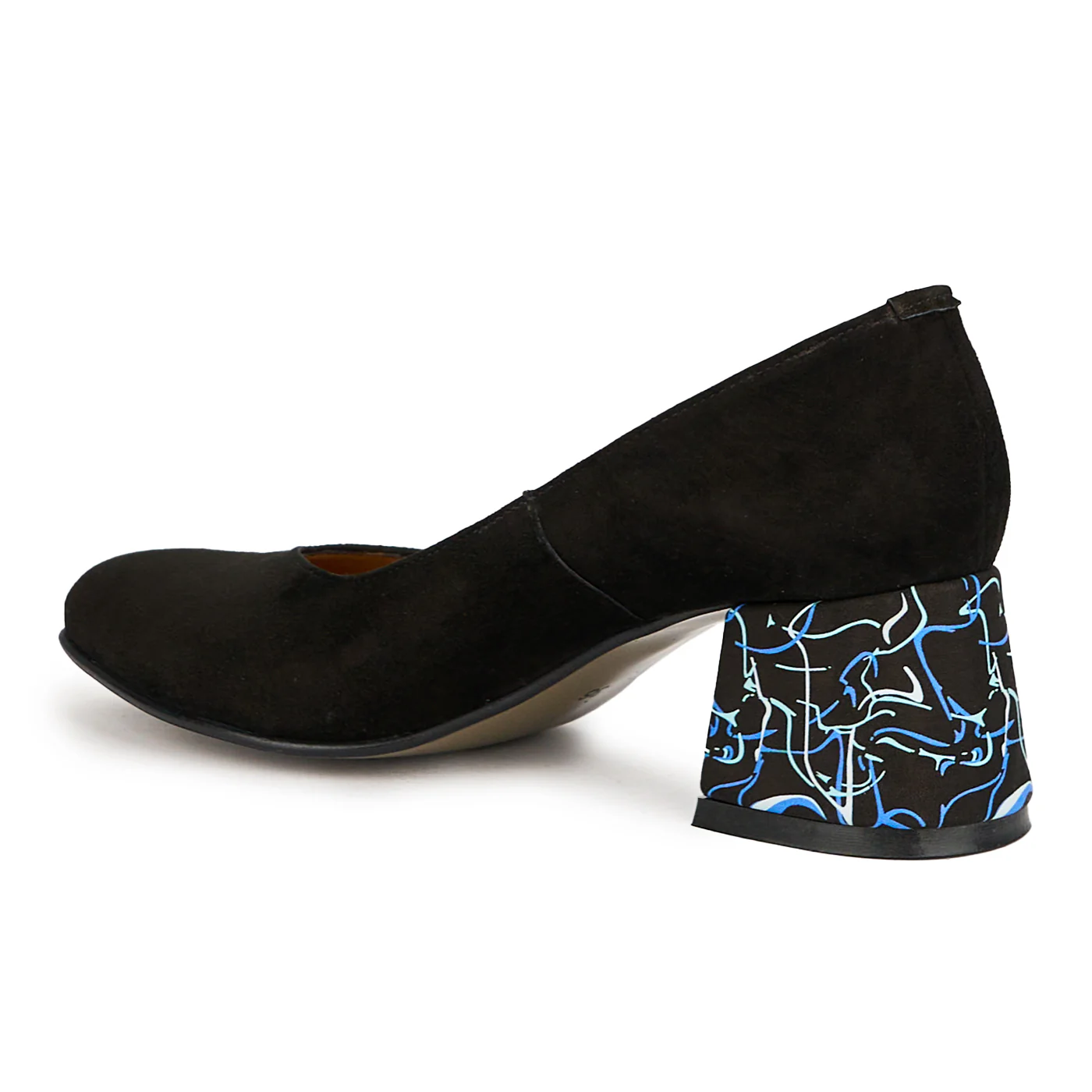 Pantofi dama din piele naturala neagra cu toc gros 6 cm 14986 - Image 2