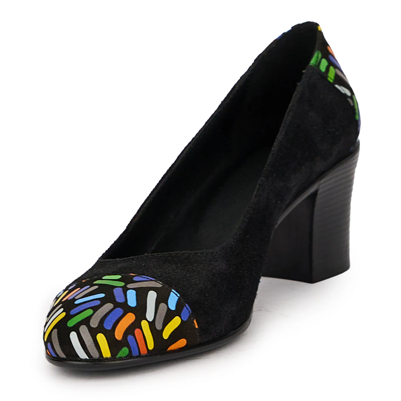Pantofi dama din piele naturala neagra cu toc gros 6 cm 16041 - Image 3