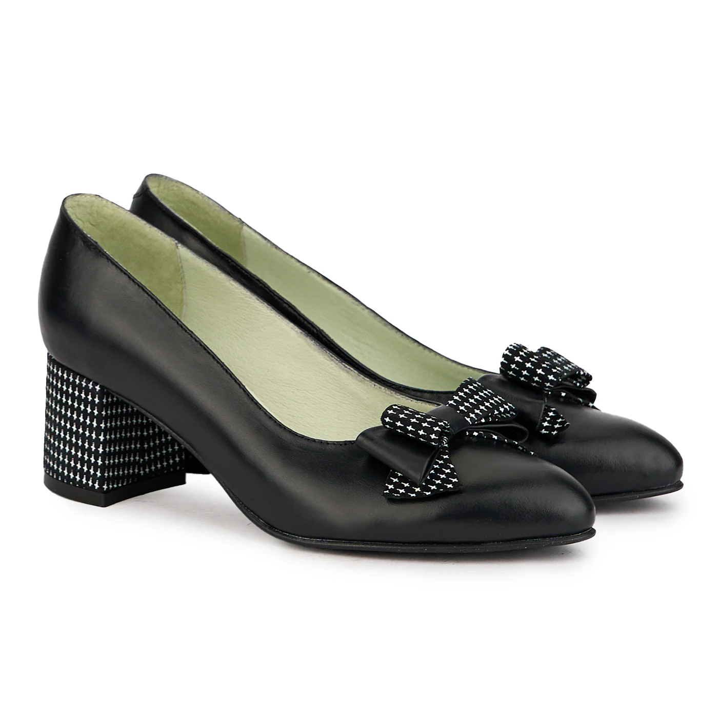 Pantofi dama din piele naturala neagra cu toc gros 6 cm 16977 - Image 4