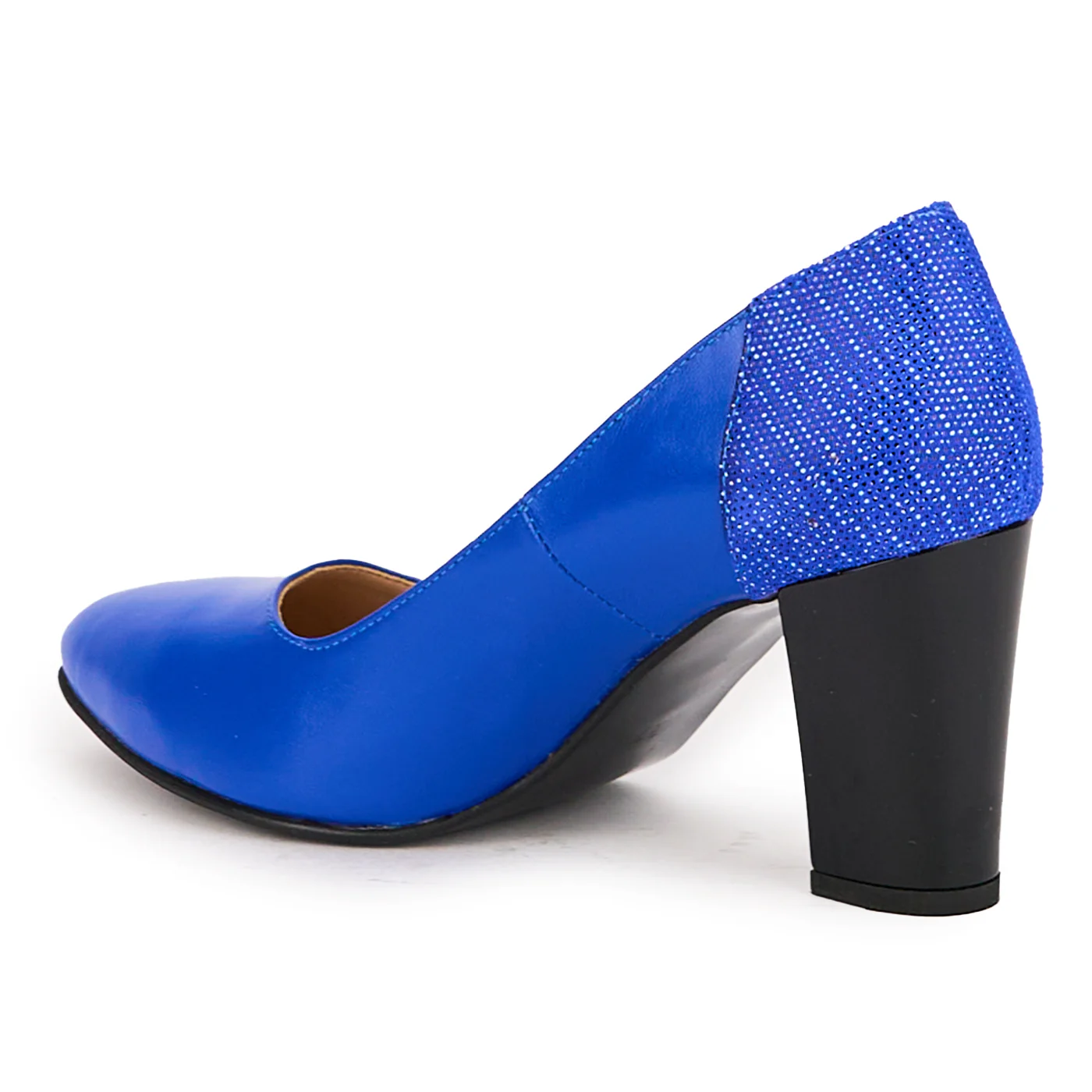 Pantofi dama din piele naturala cu toc gros 7.5 cm 16734 - Image 2