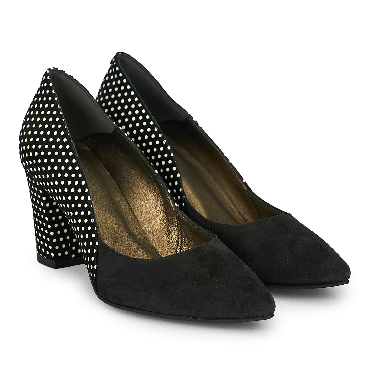 Pantofi dama din piele naturala neagra cu toc gros 7.5 cm 19808 - Image 4