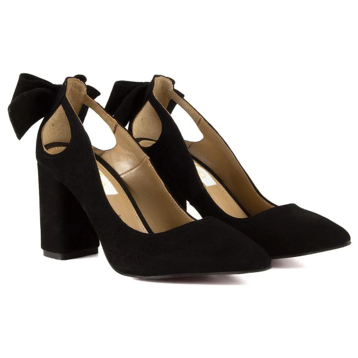 Pantofi dama din piele naturala neagra cu toc gros 7 cm 15763 - Image 2