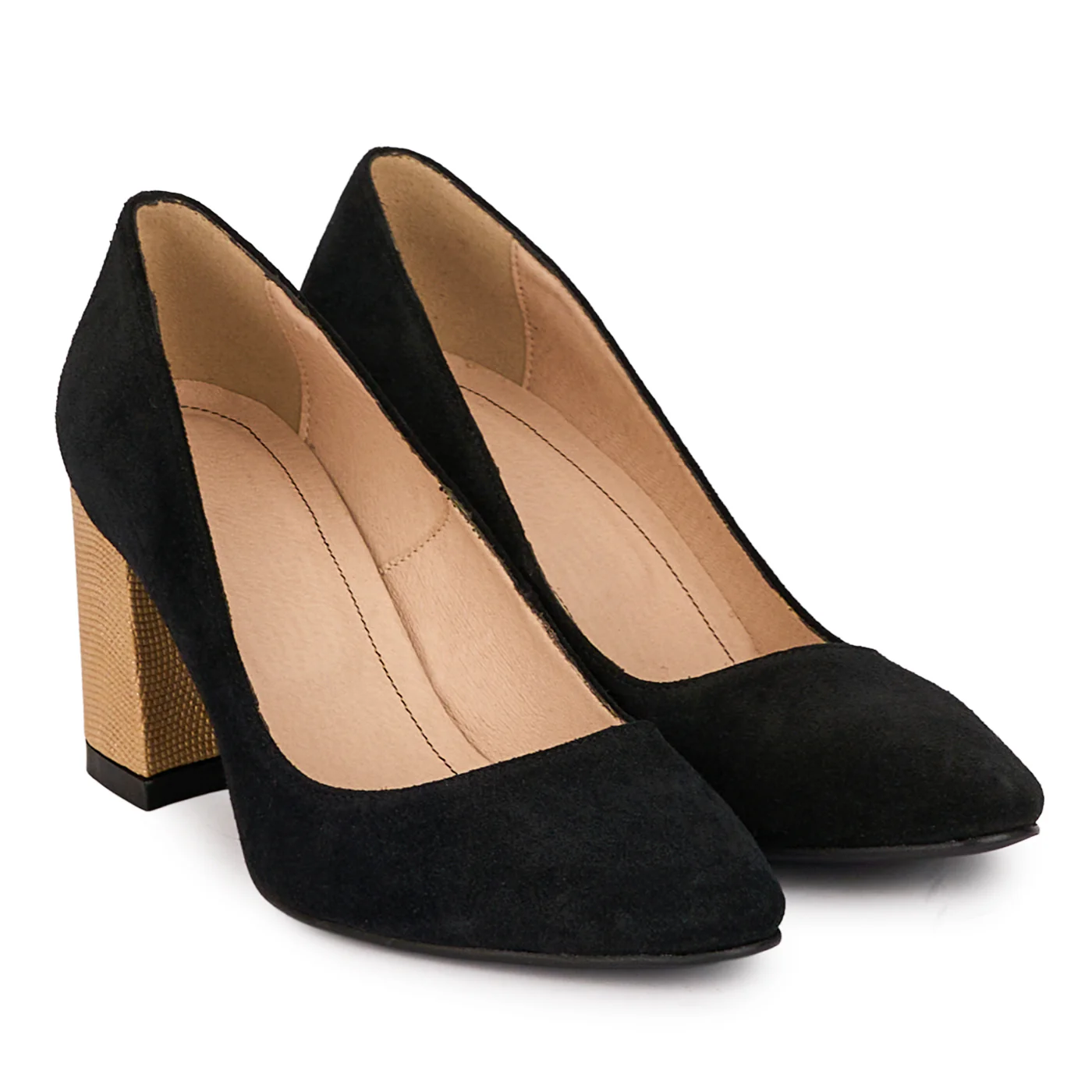 Pantofi dama din piele naturala neagra cu toc gros 7 cm 18619 - Image 4