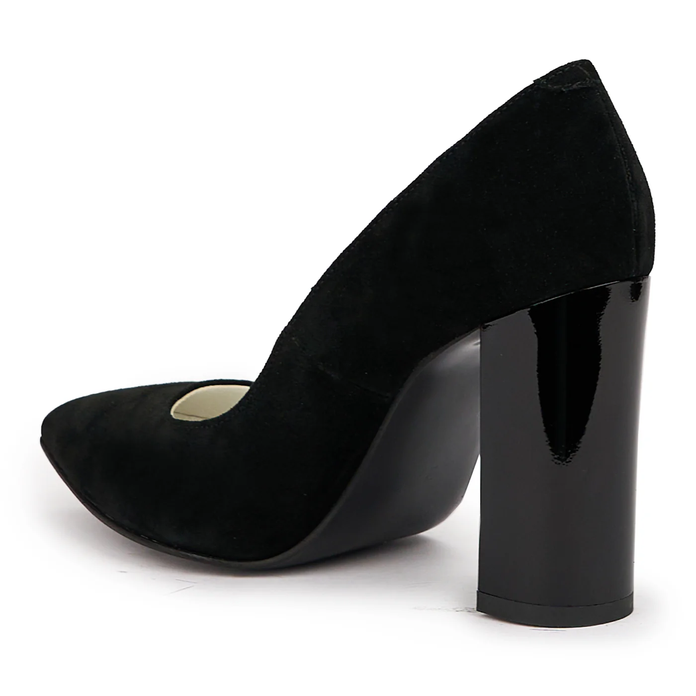 Pantofi dama din piele naturala neagra cu toc gros 9.5 cm 14536 - Image 2
