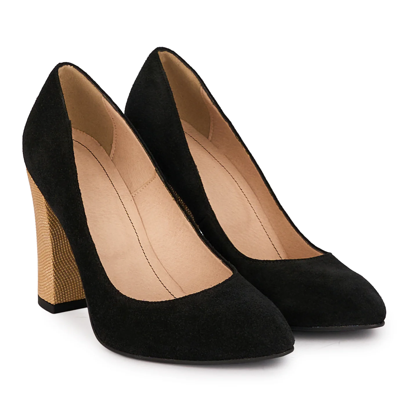Pantofi dama din piele naturala neagra cu toc gros 9.5 cm 18618 - Image 4
