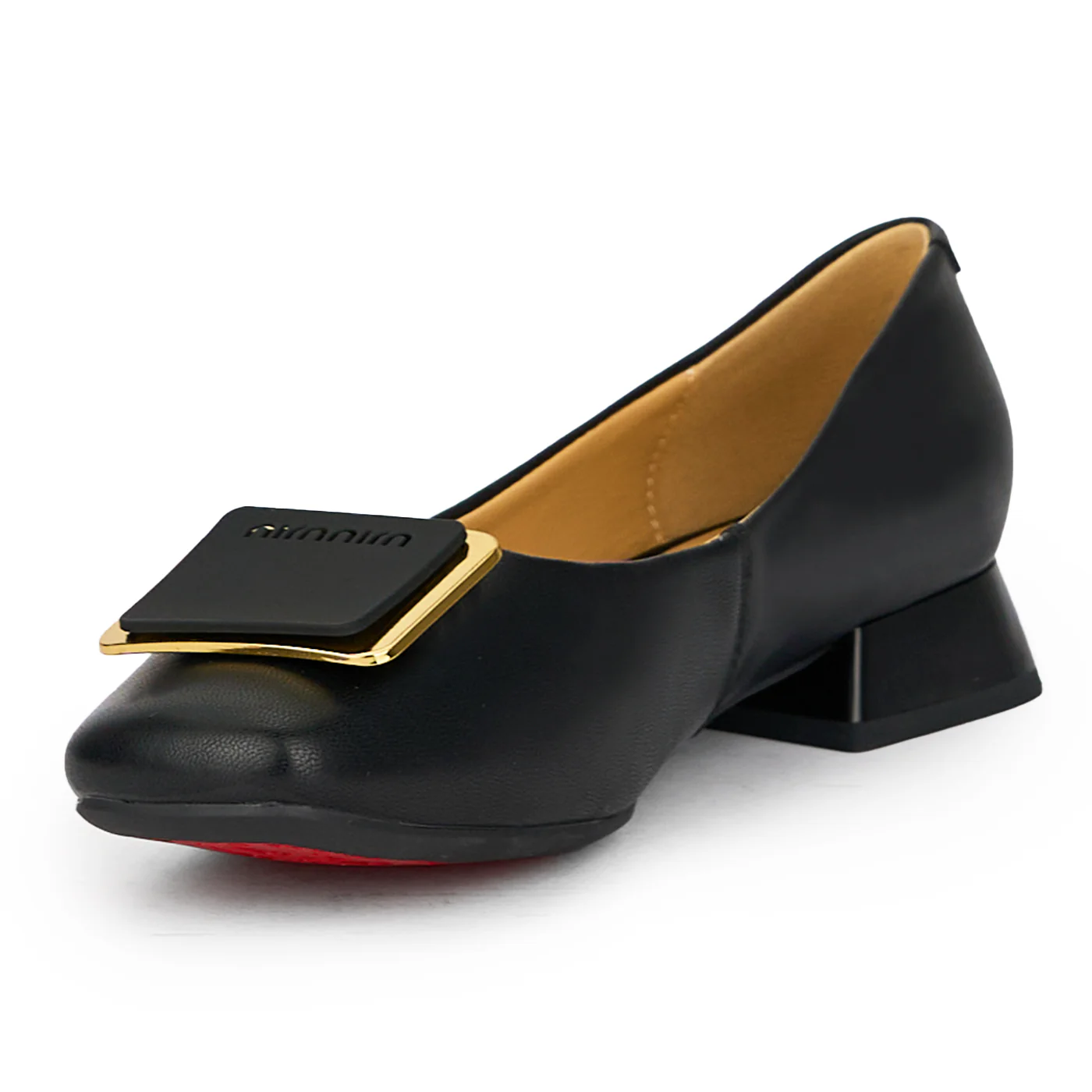 Pantofi dama din piele naturala neagra cu toc mic 2.5 cm 15844 - Image 3