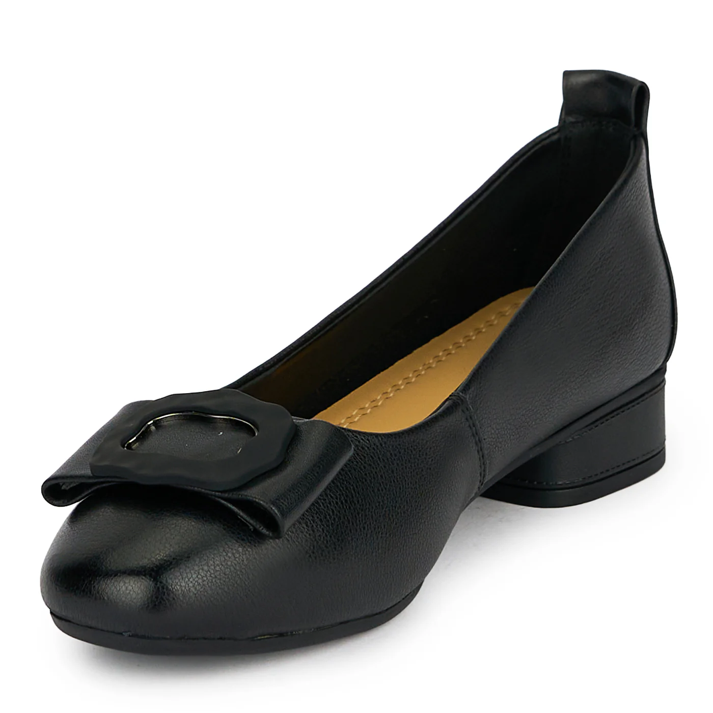 Pantofi dama din piele naturala neagra cu toc mic 2.5 cm 19365 - Image 3