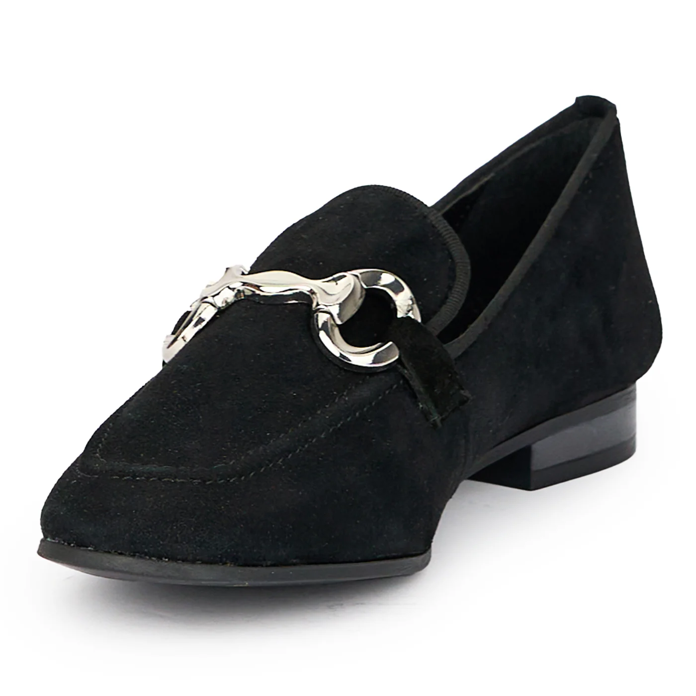 Pantofi dama din piele naturala neagra cu toc mic 2 cm 15320 - Image 2
