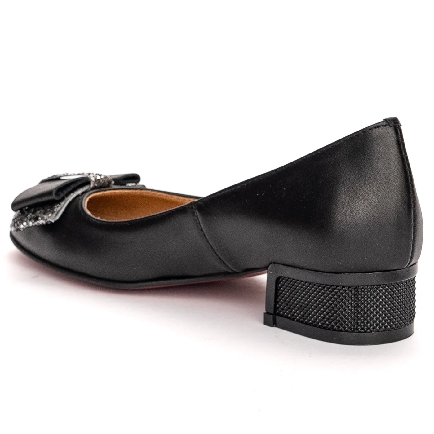 Pantofi dama din piele naturala neagra cu toc mic 3.5 cm 13456 - Image 2