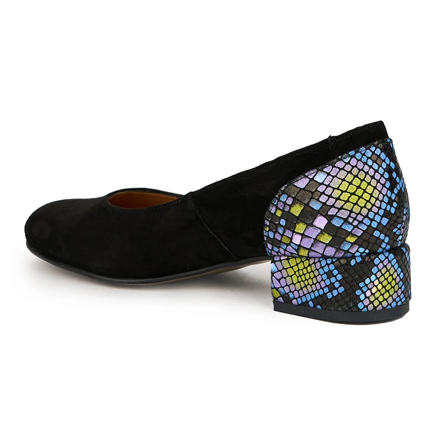 Pantofi dama din piele naturala neagra cu toc mic 3.5 cm 14984 - Image 2