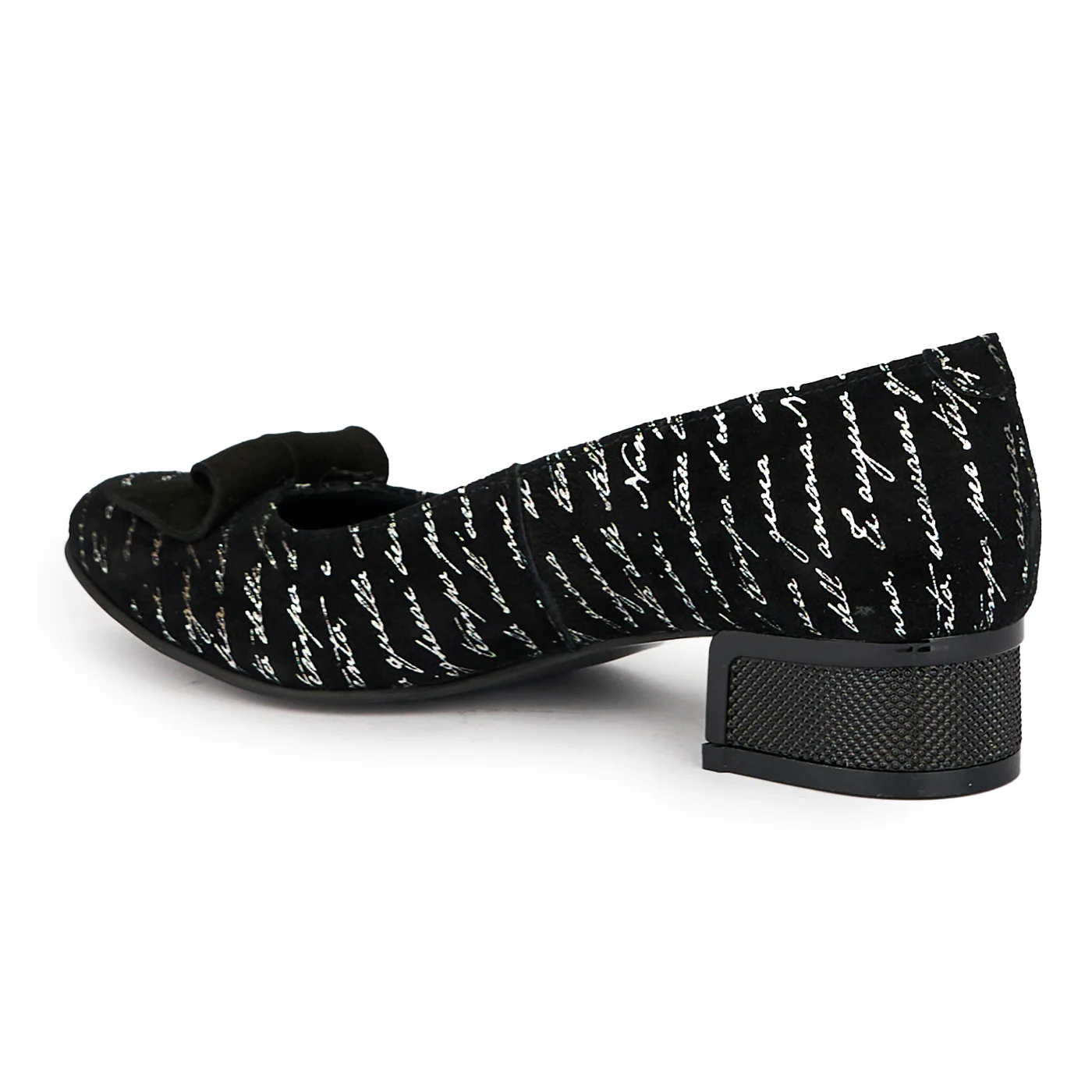 Pantofi dama din piele naturala neagra cu toc mic 3.5 cm 15255 - Image 2