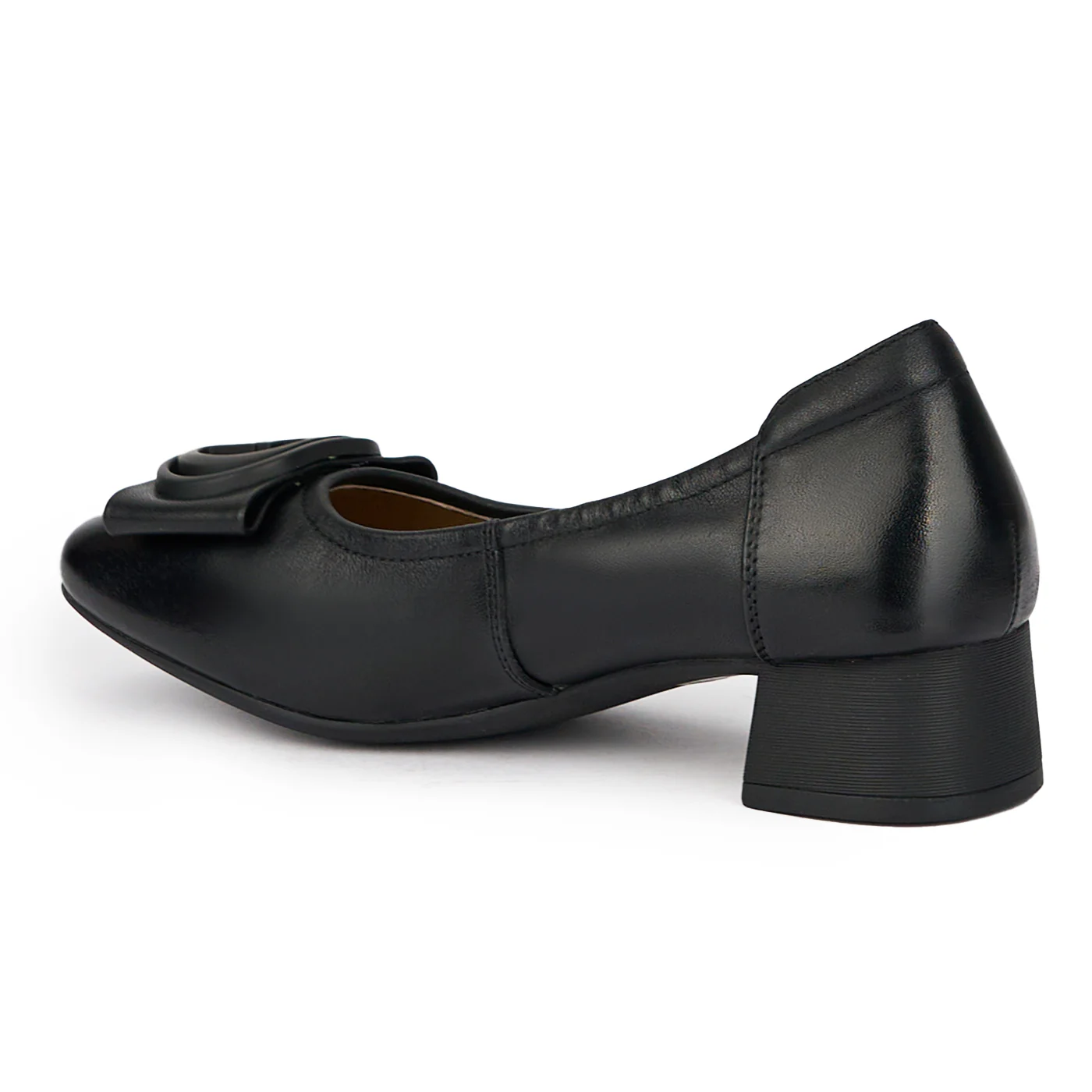 Pantofi dama din piele naturala neagra cu toc mic 3.5 cm 15335 - Image 2