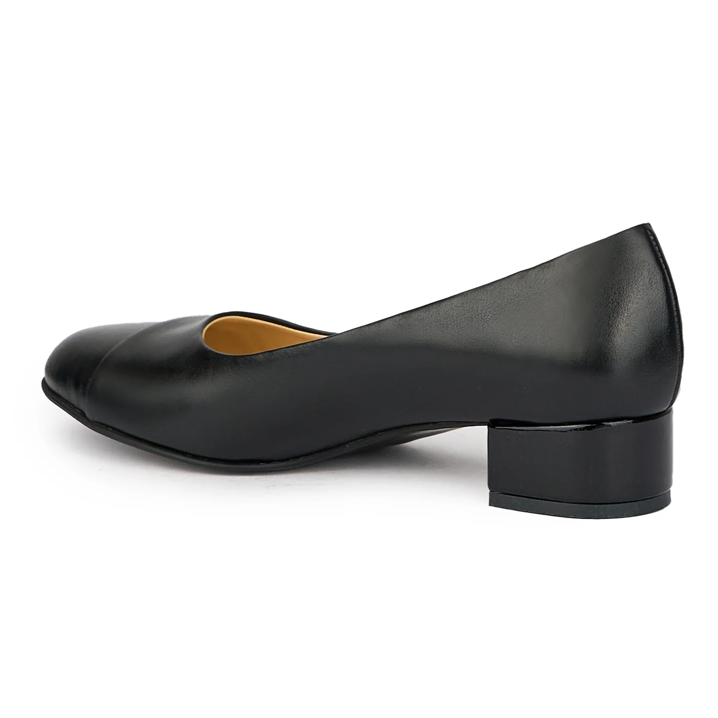 Pantofi dama din piele naturala neagra cu toc mic 3.5 cm 15576 - Image 2