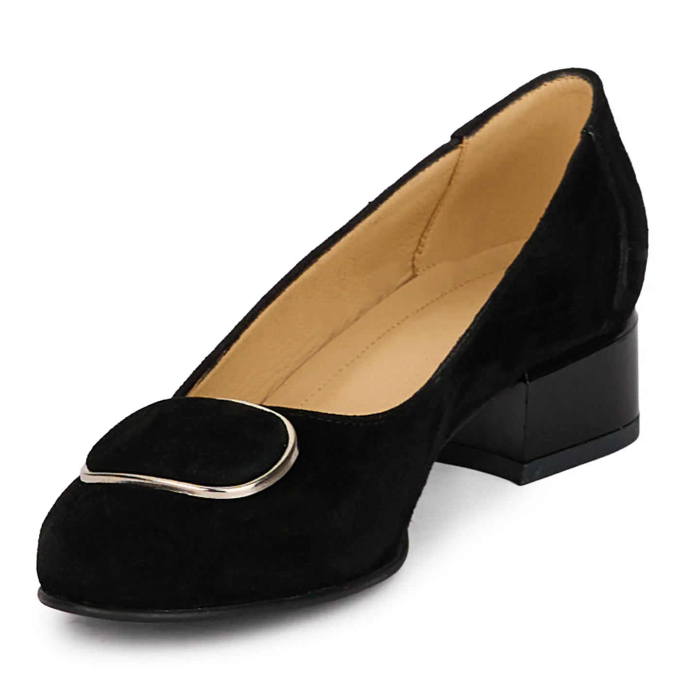 Pantofi dama din piele naturala neagra cu toc mic 3.5 cm 18656 - Image 3