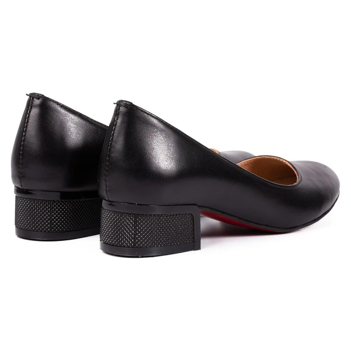 Pantofi dama din piele naturala neagra cu toc mic 3 cm 15766 - Image 2