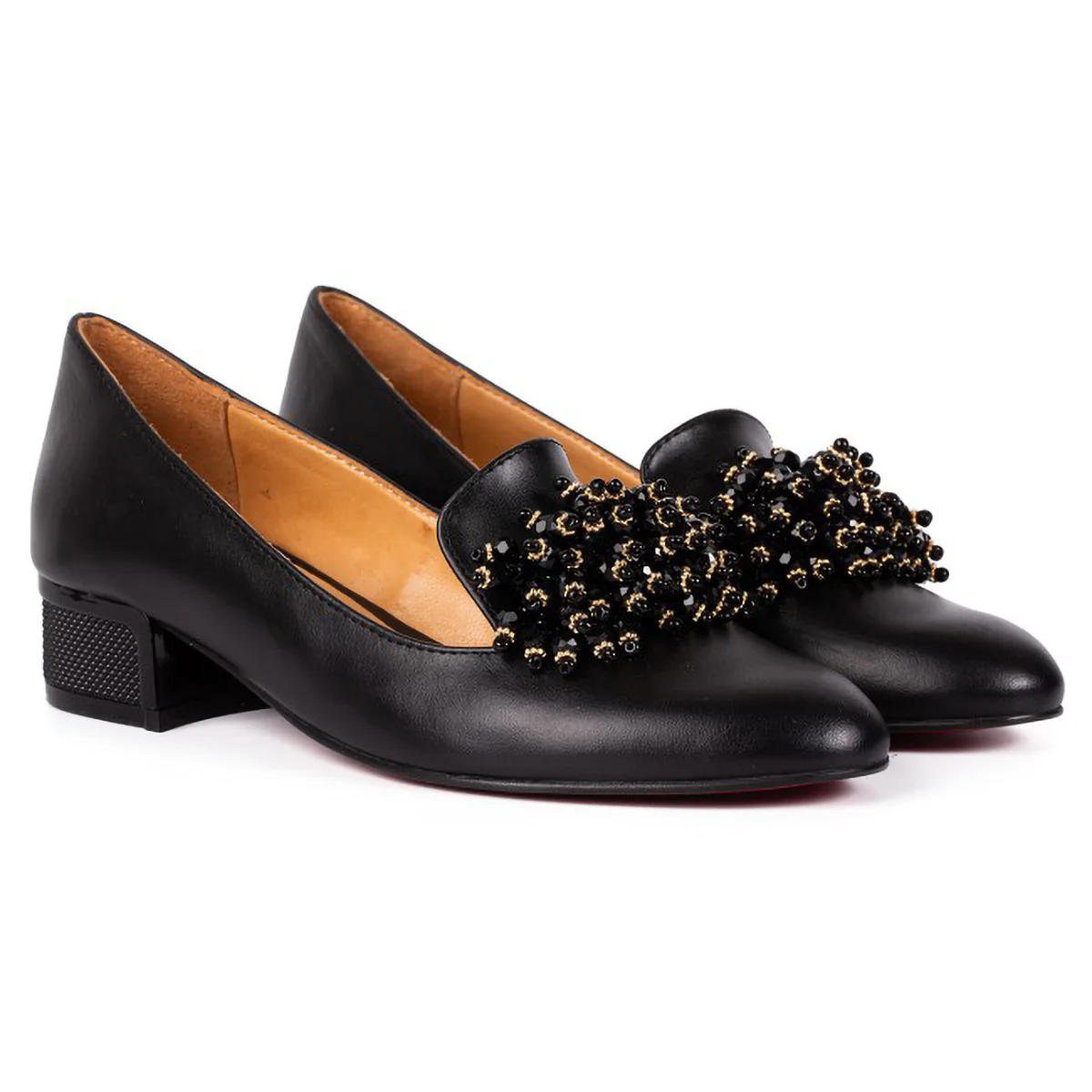 Pantofi dama din piele naturala neagra  cu toc mic 3 cm 15769 - Image 3