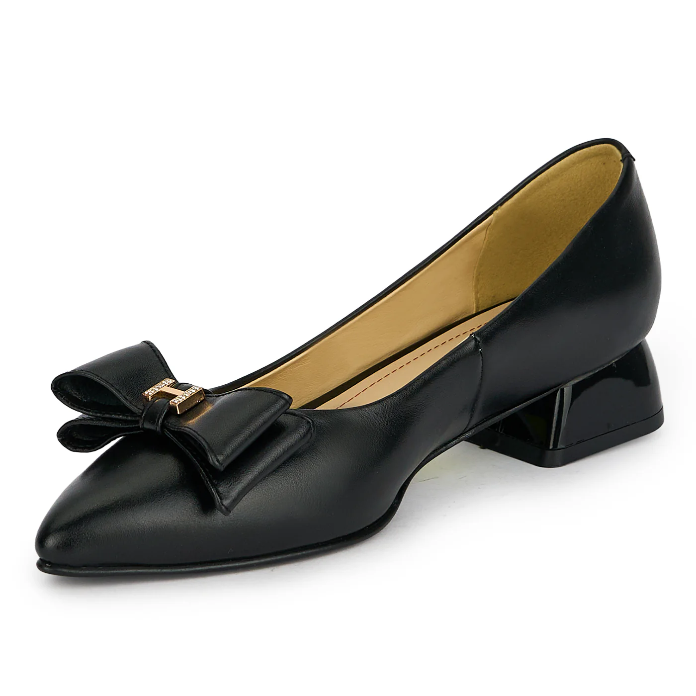 Pantofi dama din piele naturala neagra cu toc mic 3 cm 19430 - Image 3