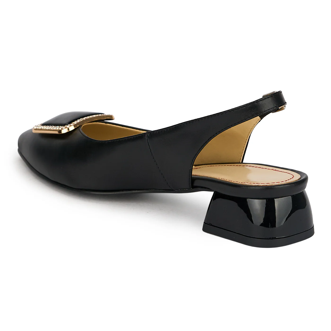 Pantofi dama din piele naturala neagra cu toc mic 3 cm 19902 - Image 2