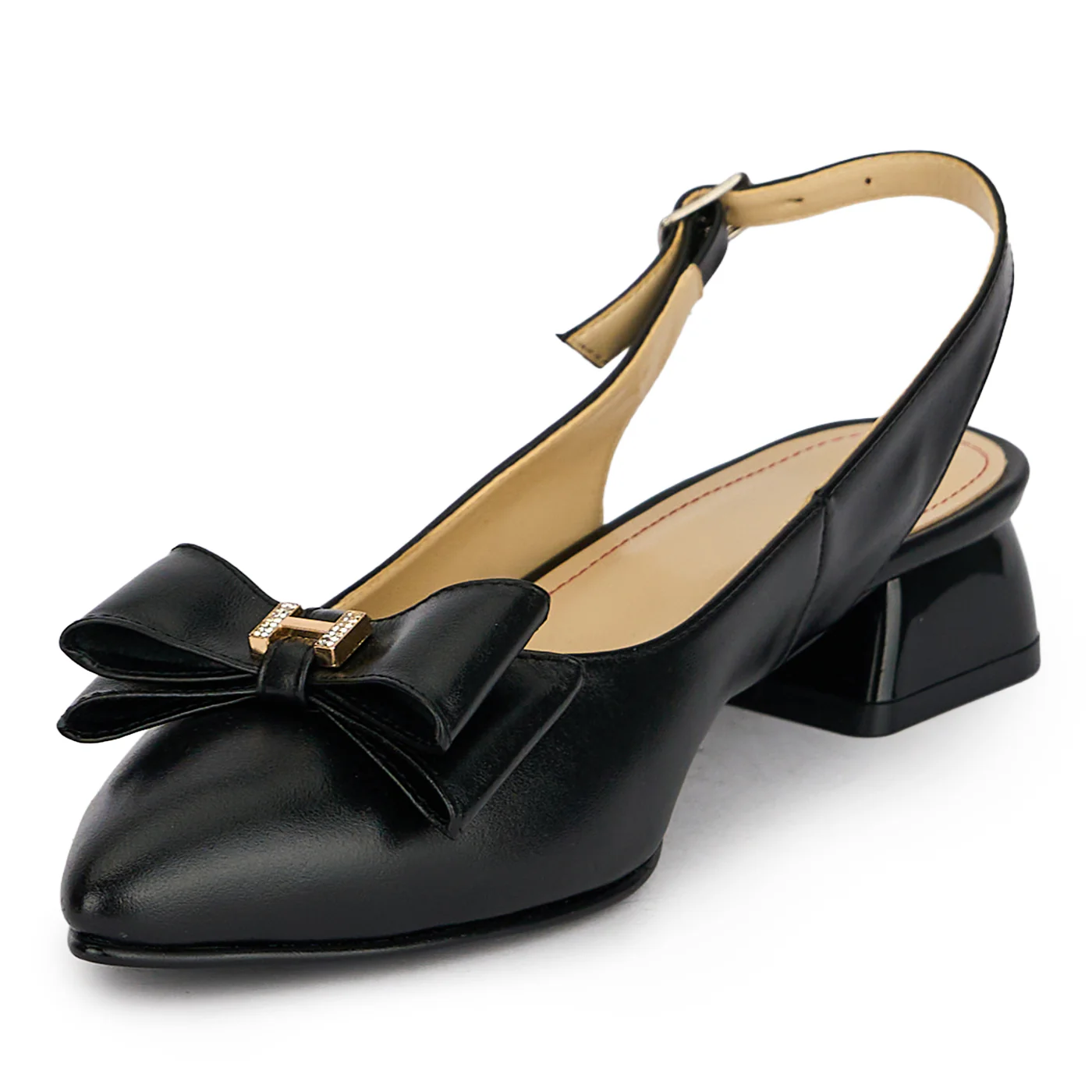 Pantofi dama din piele naturala neagra cu toc mic 3 cm 19910 - Image 3