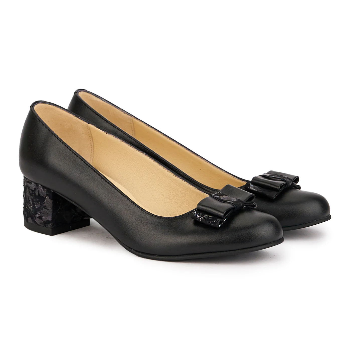 Pantofi dama din piele naturala neagra cu toc mic 4.5 cm 16762 - Image 4