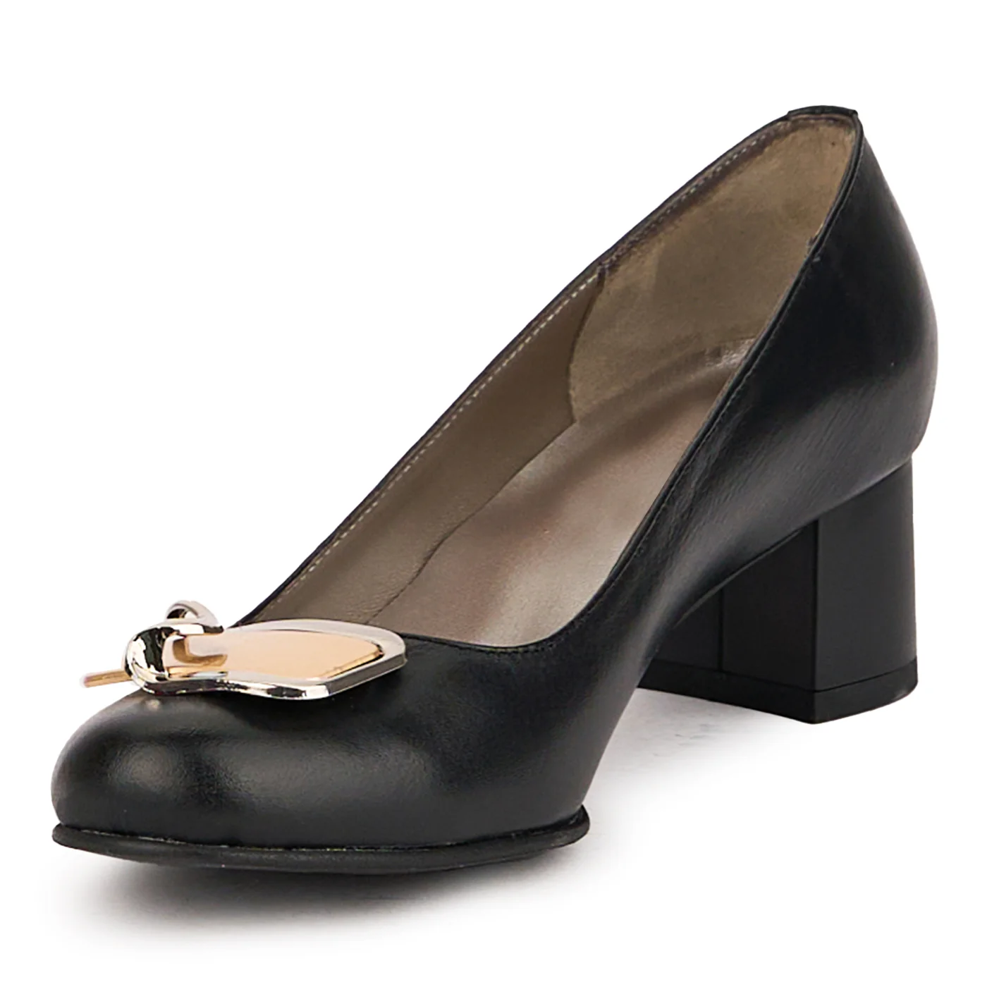 Pantofi dama din piele naturala neagra cu toc mic 4.5 cm 16763 - Image 3