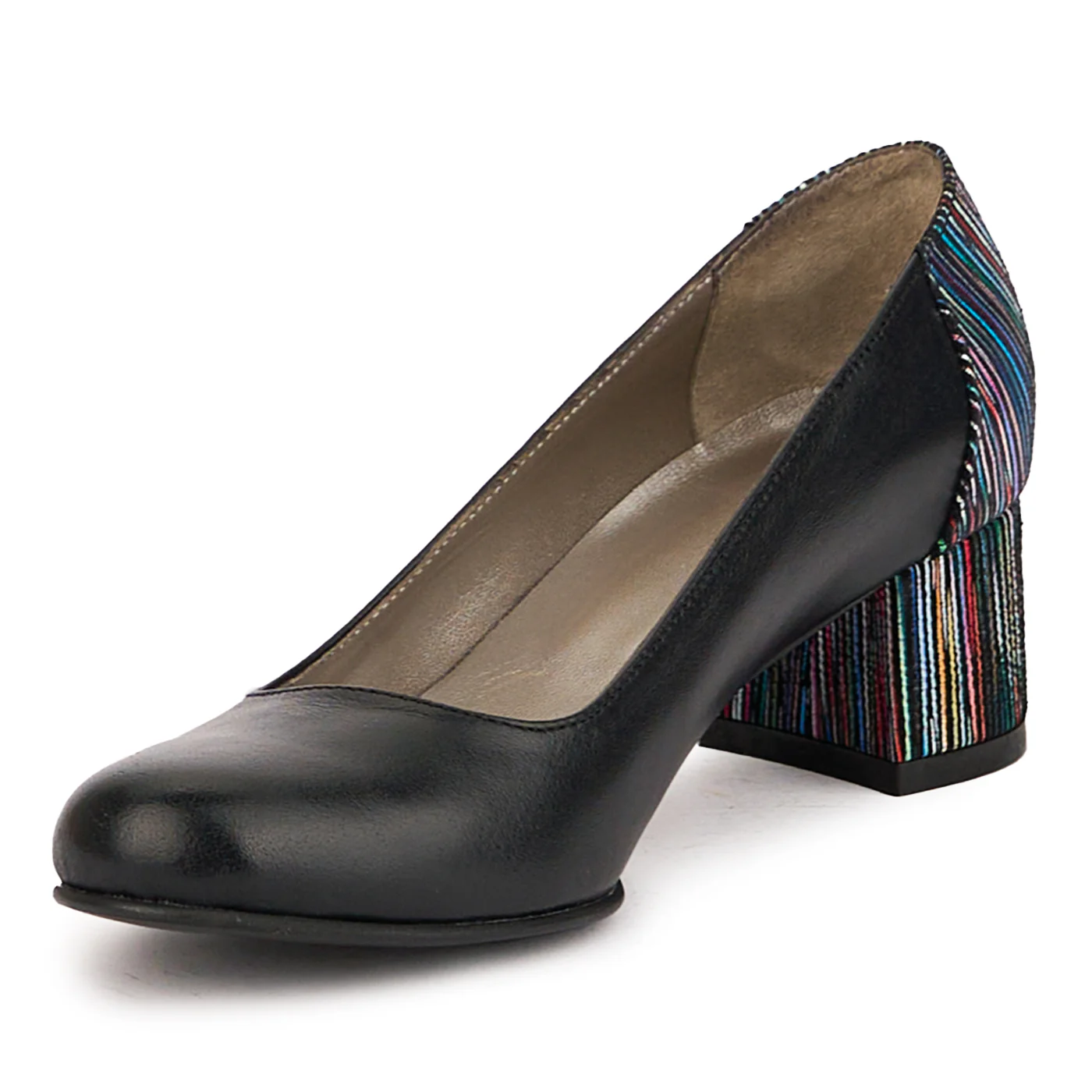 Pantofi dama din piele naturala neagra cu toc mic 4.5 cm 16766 - Image 3