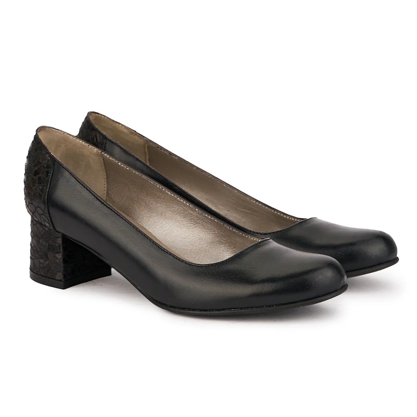 Pantofi dama din piele naturala neagra cu toc mic 4.5 cm 16767 - Image 4
