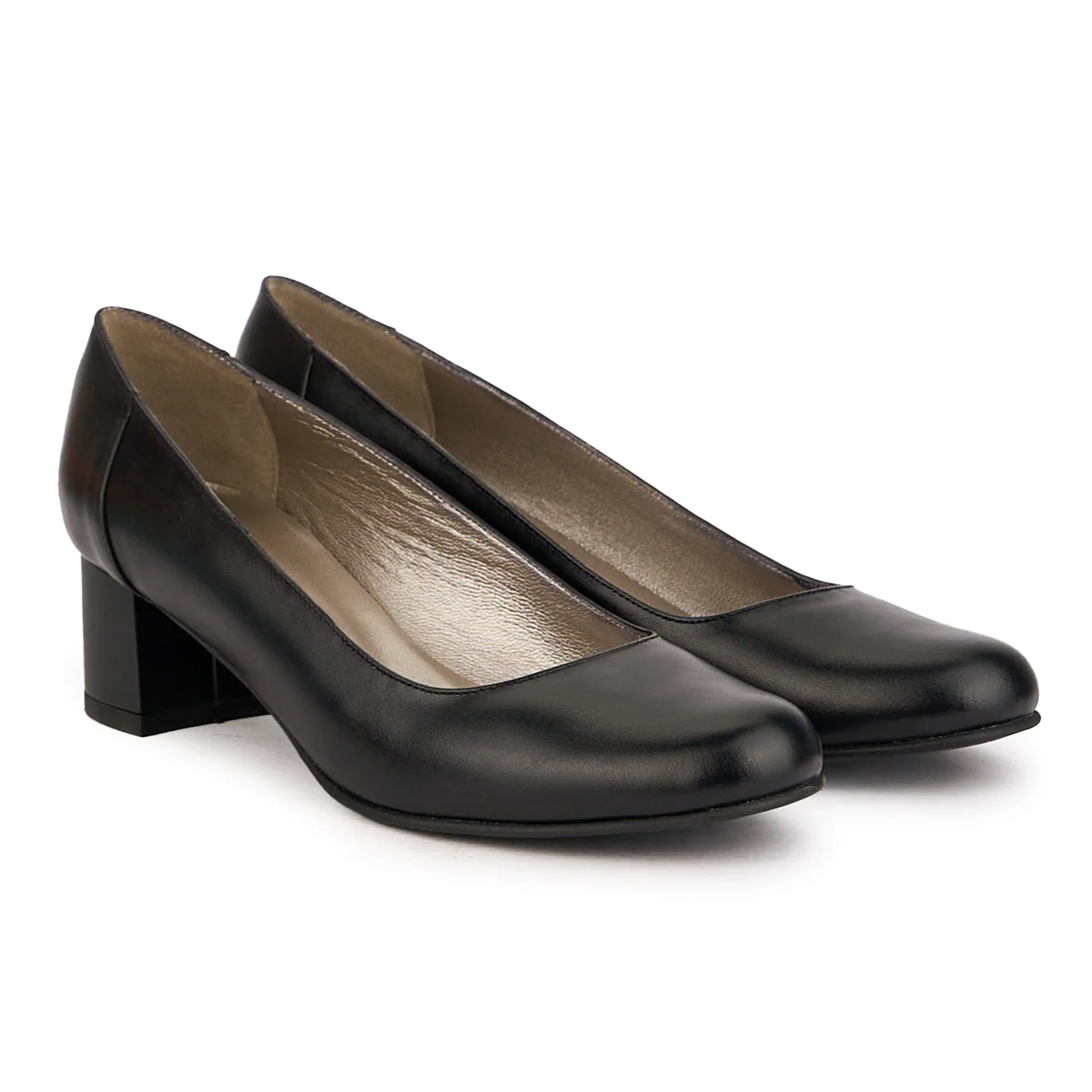 Pantofi dama din piele naturala neagra cu toc mic 4.5 cm 16769 - Image 4