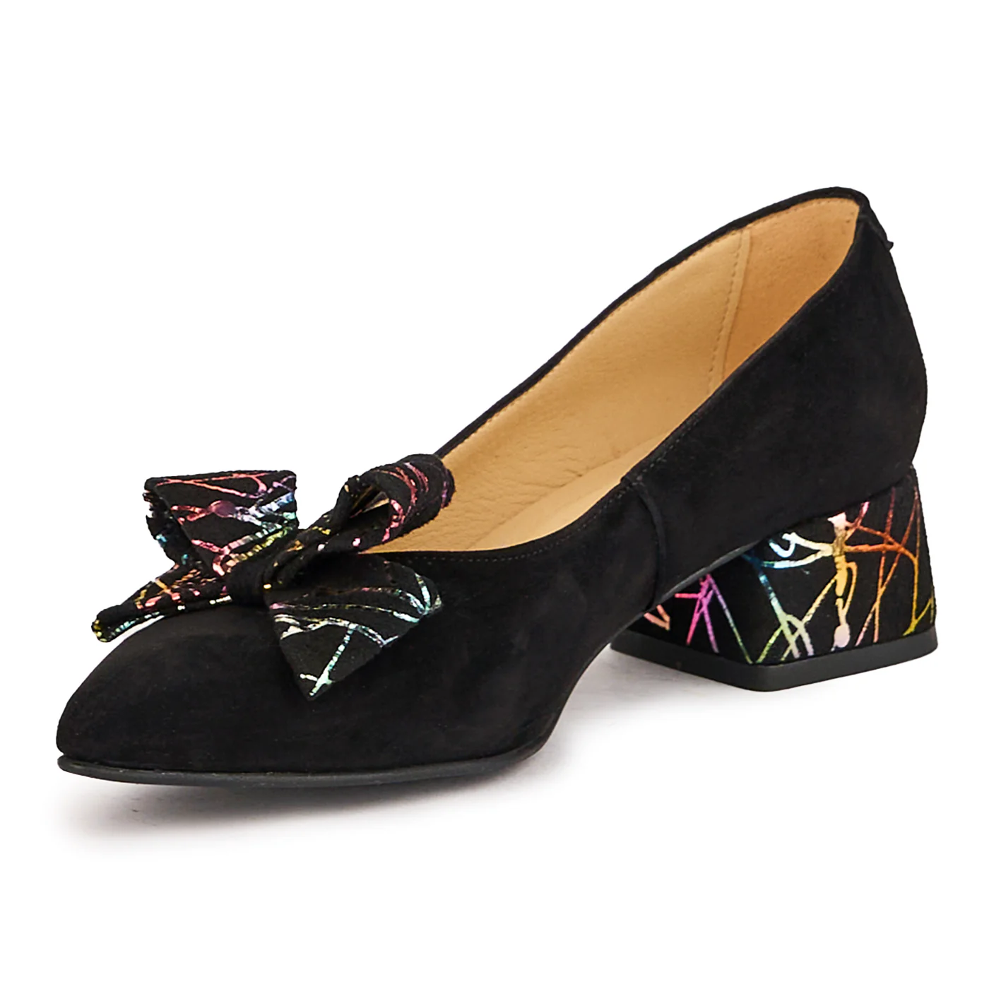 Pantofi dama din piele naturala neagra cu toc mic 4 cm 16684 - Image 3