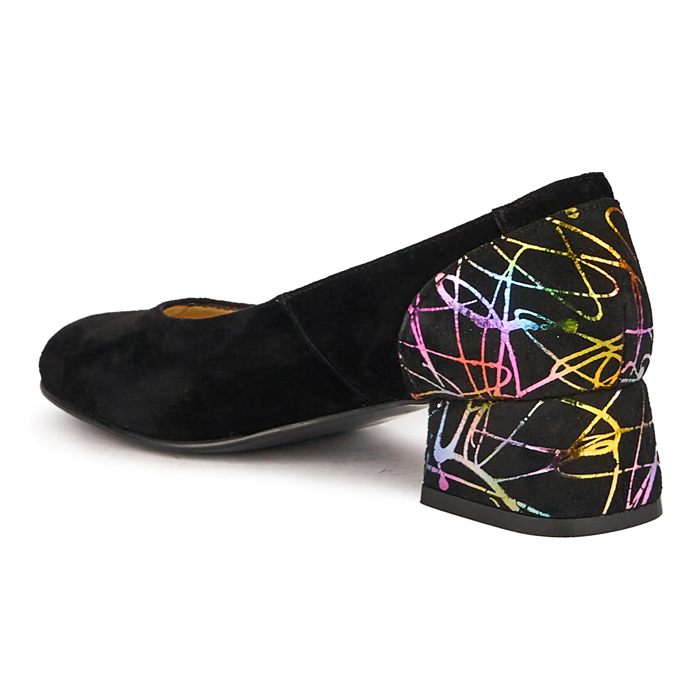 Pantofi dama din piele naturala neagra cu toc mic 4 cm 16688 - Image 2