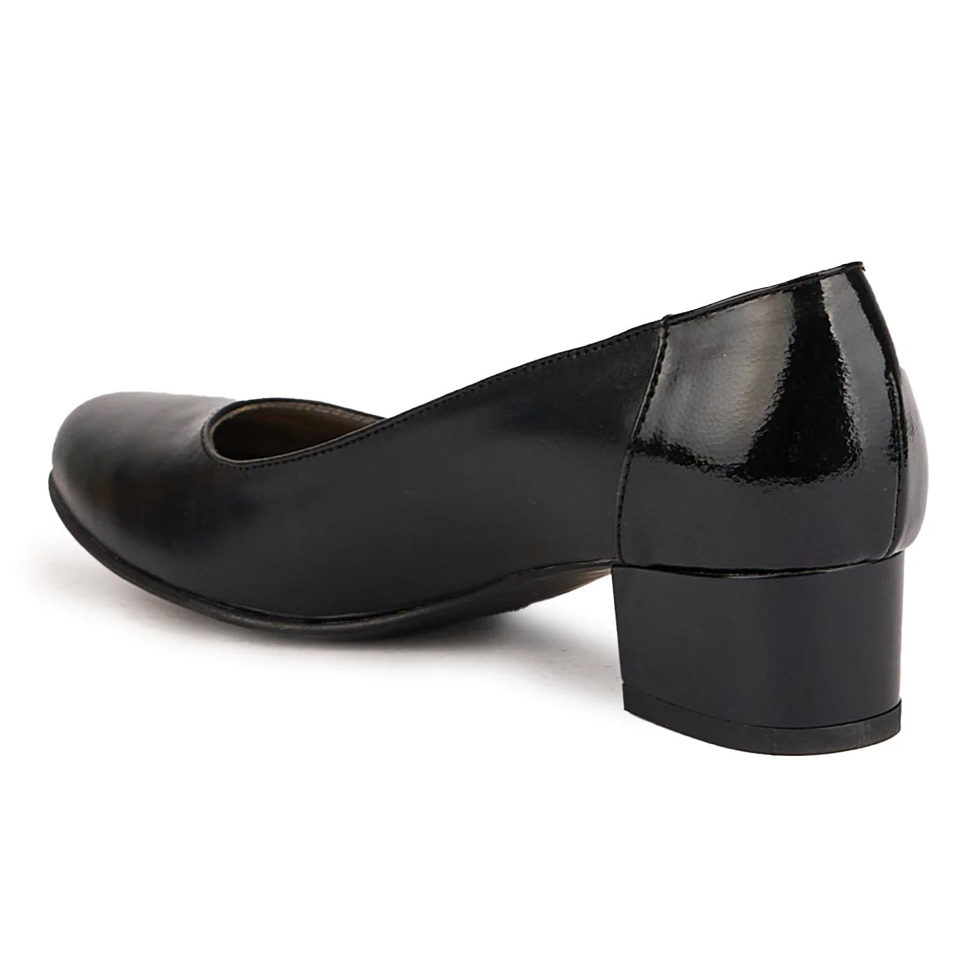 Pantofi dama din piele naturala neagra cu toc mic 4 cm 16781 - Image 2