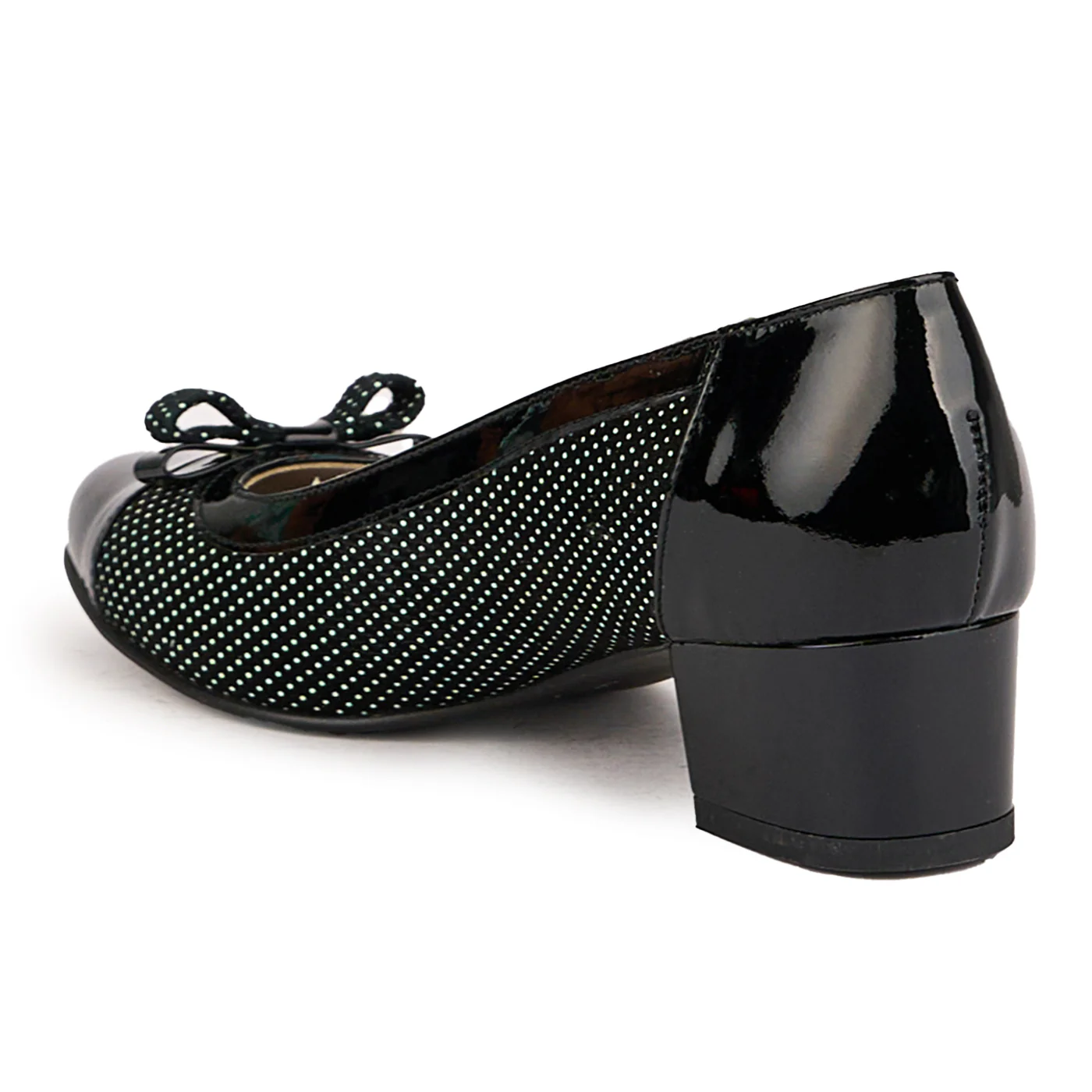 Pantofi dama din piele naturala neagra cu toc mic 4 cm 16782 - Image 2