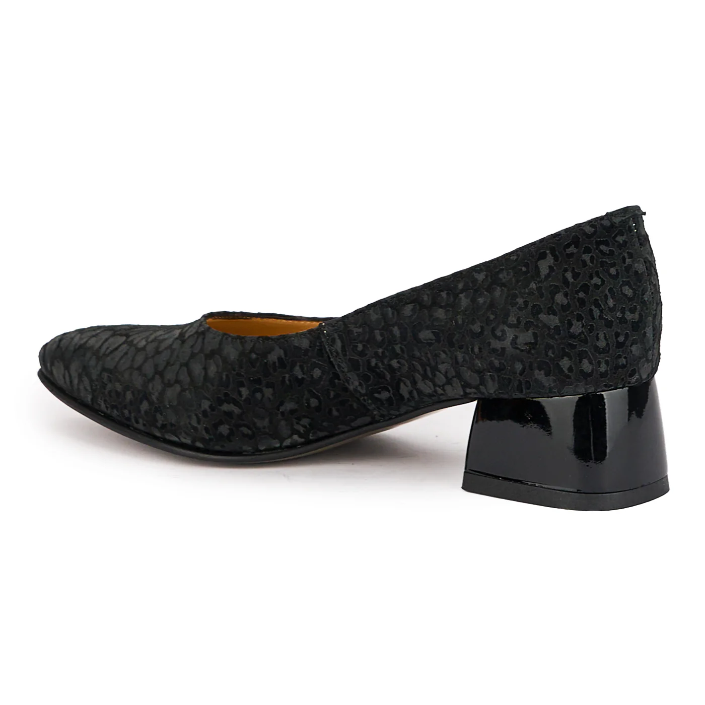 Pantofi dama din piele naturala neagra cu toc mic 4 cm 16959 - Image 2