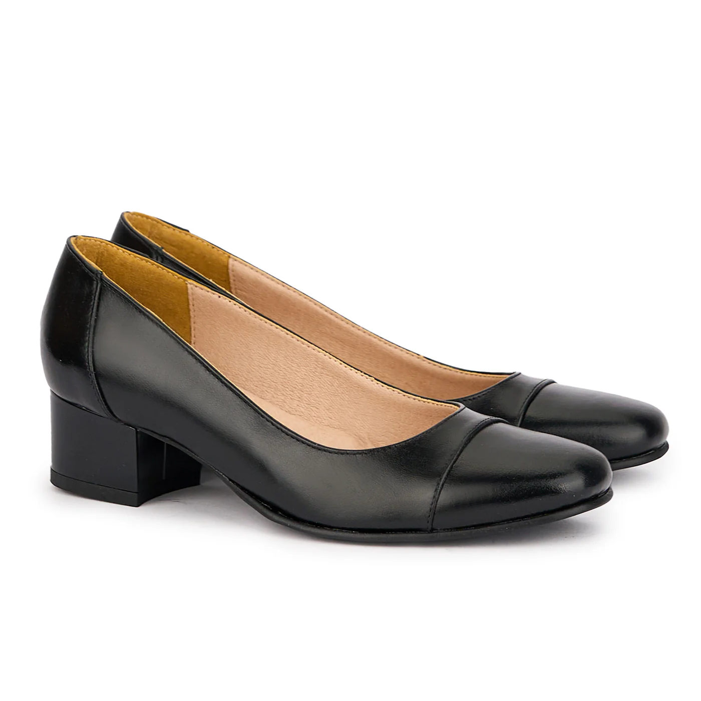 Pantofi dama din piele naturala neagra cu toc mic 4 cm 16986 - Image 4