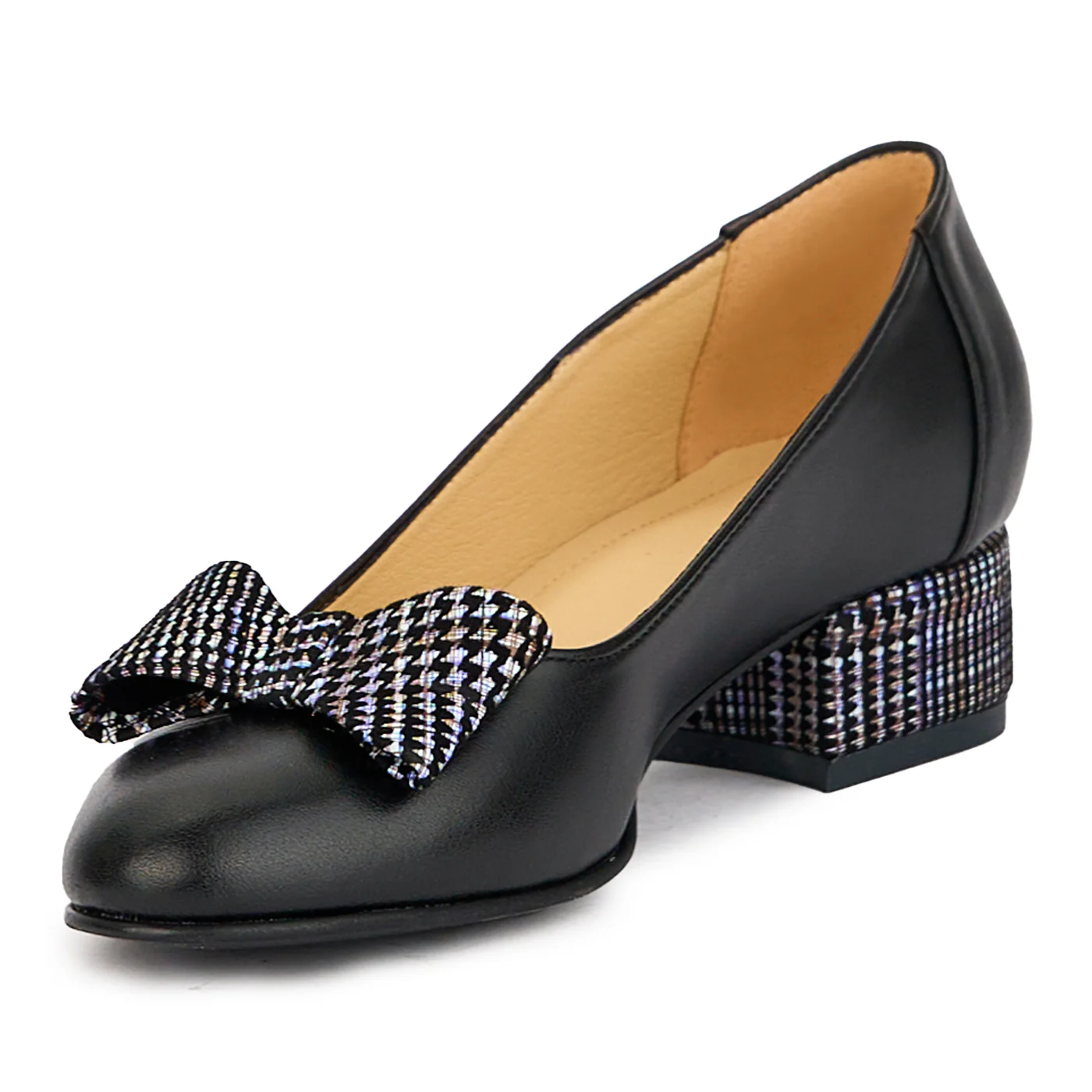 Pantofi dama din piele naturala neagra cu toc mic 4 cm 17248 - Image 3