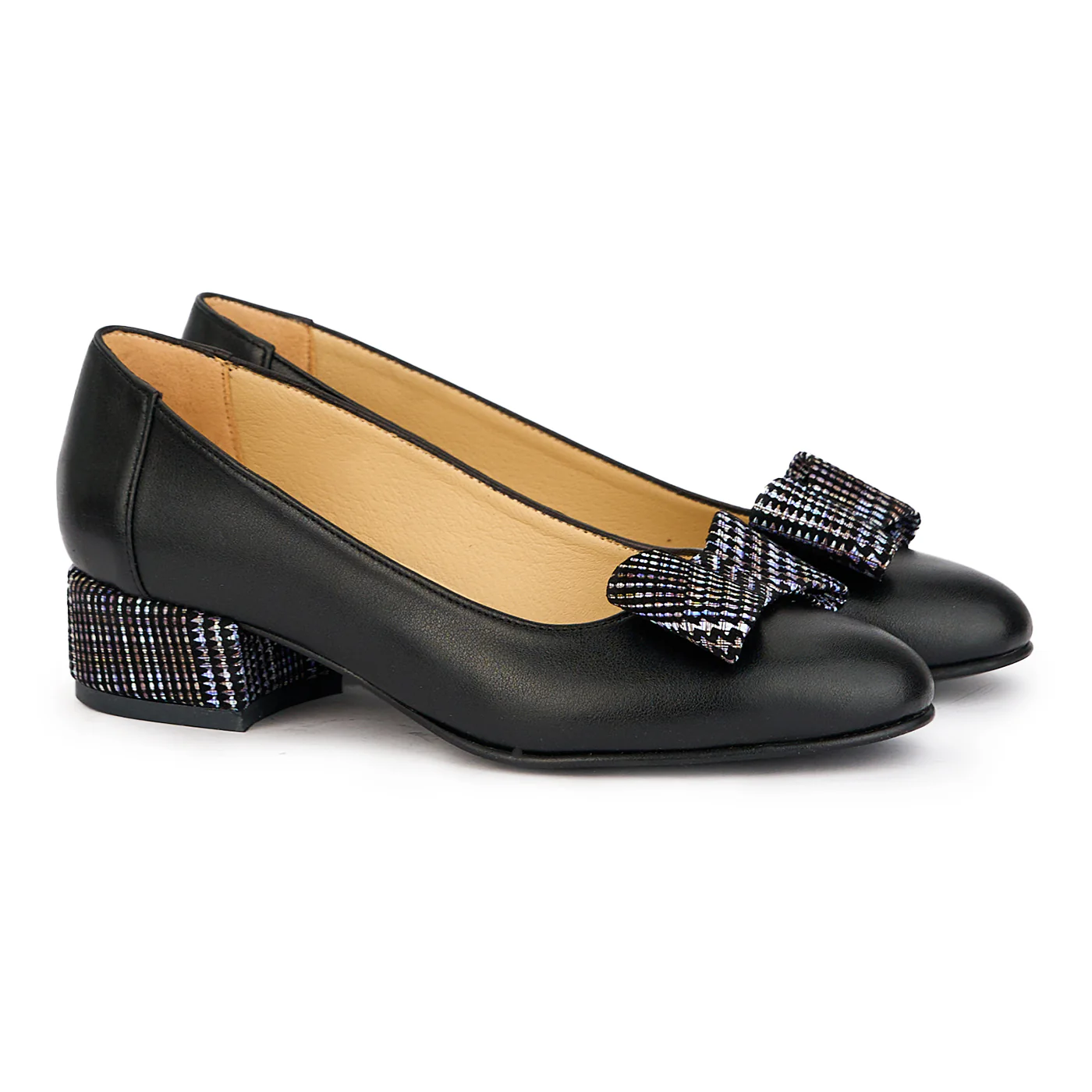 Pantofi dama din piele naturala neagra cu toc mic 4 cm 17248 - Image 4