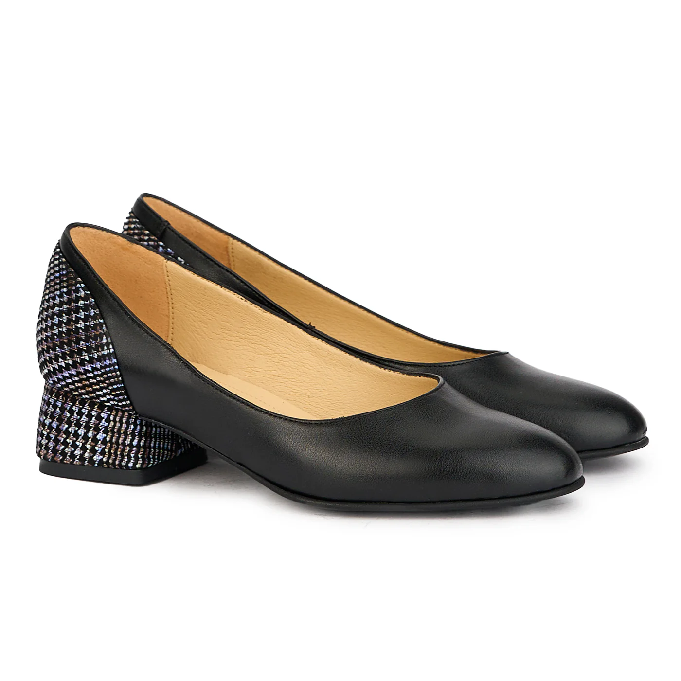 Pantofi dama din piele naturala neagra cu toc mic 4 cm 17249 - Image 4