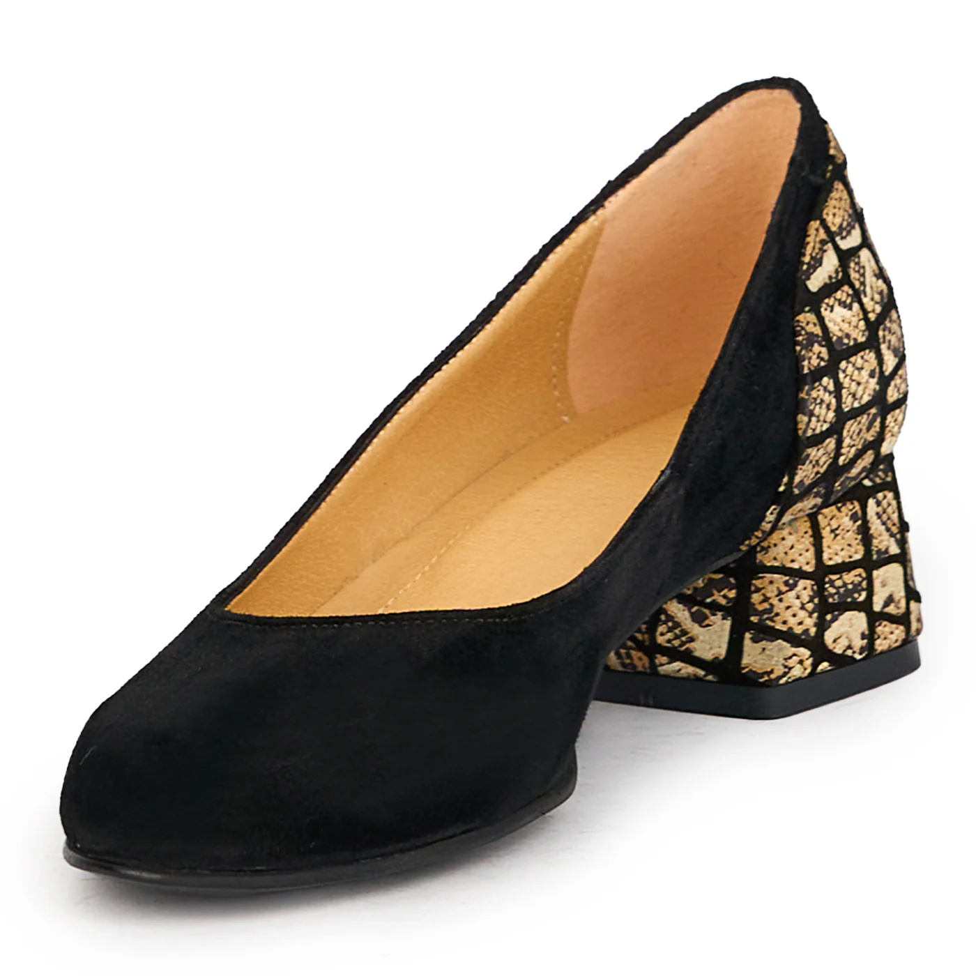 Pantofi dama din piele naturala neagra cu toc mic 4 cm 17250 - Image 3