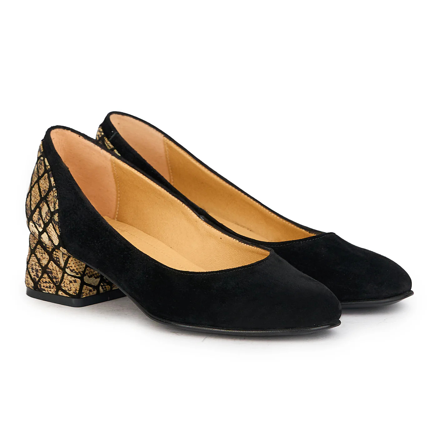 Pantofi dama din piele naturala neagra cu toc mic 4 cm 17250 - Image 4