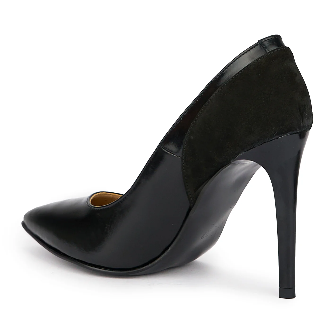 Pantofi dama din piele naturala neagra cu toc subtire 10.5 cm 15428 - Image 2