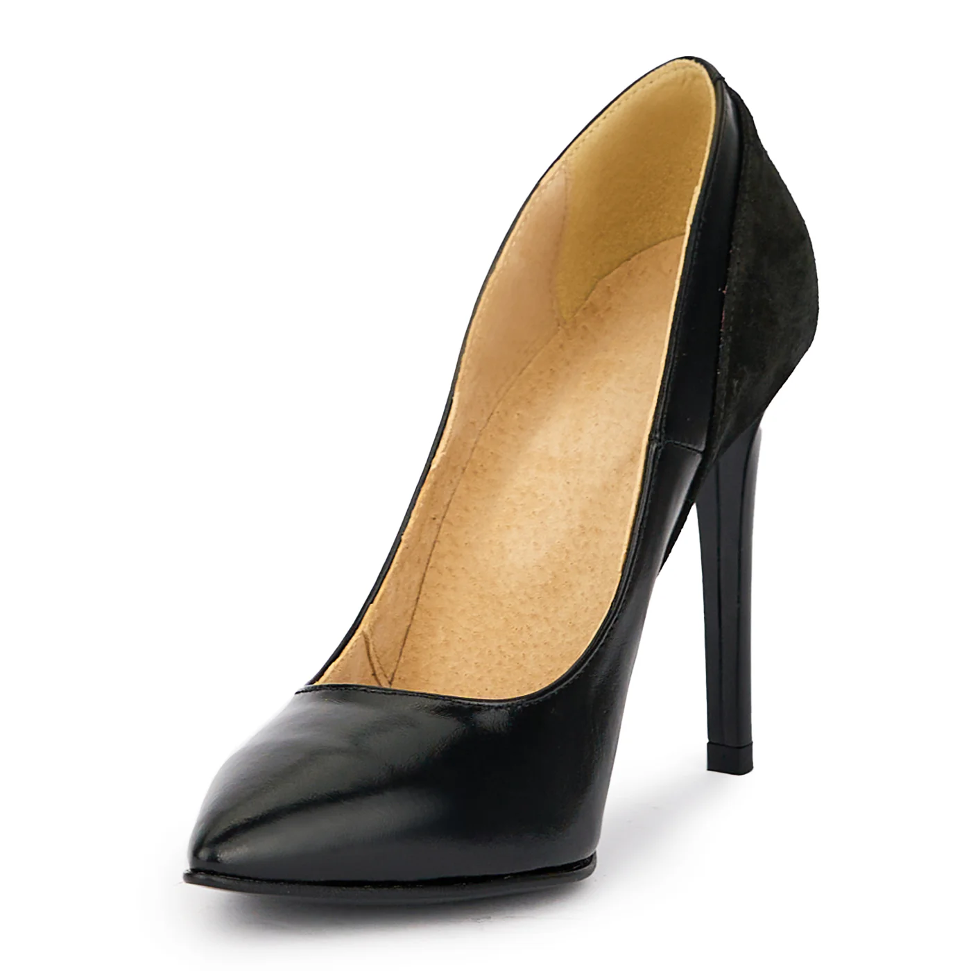 Pantofi dama din piele naturala neagra cu toc subtire 10.5 cm 15428 - Image 3