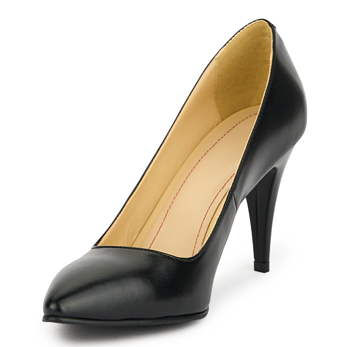Pantofi dama din piele naturala neagra cu toc subtire 10 cm 15069 - Image 3