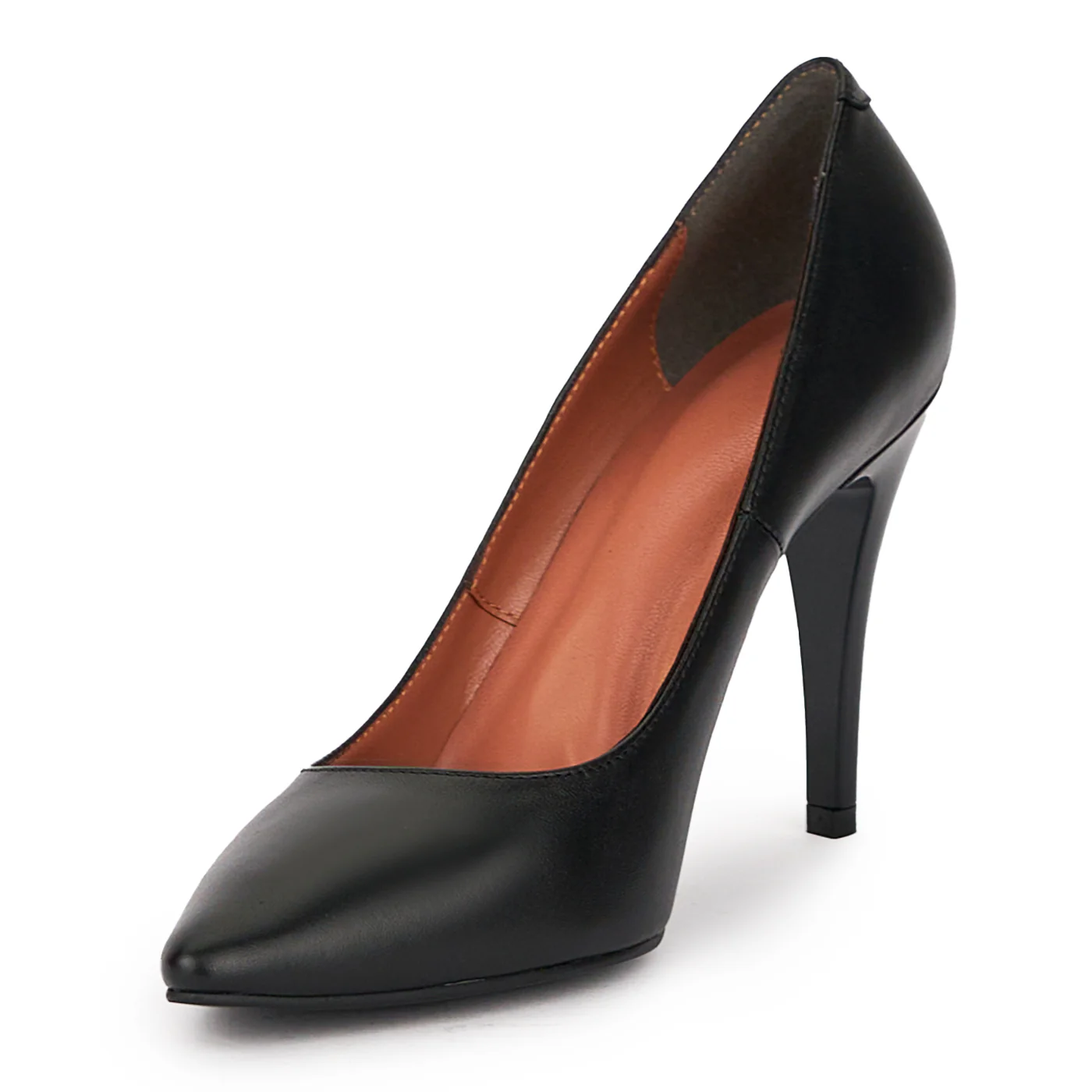 Pantofi dama din piele naturala neagra cu toc subtire 10 cm 15363 - Image 3